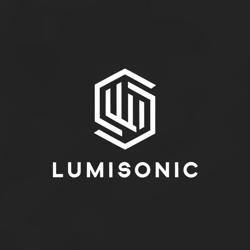 a logo design,with the text "LUMISONIC", main symbol:rectangle,Minimalistic,clear background