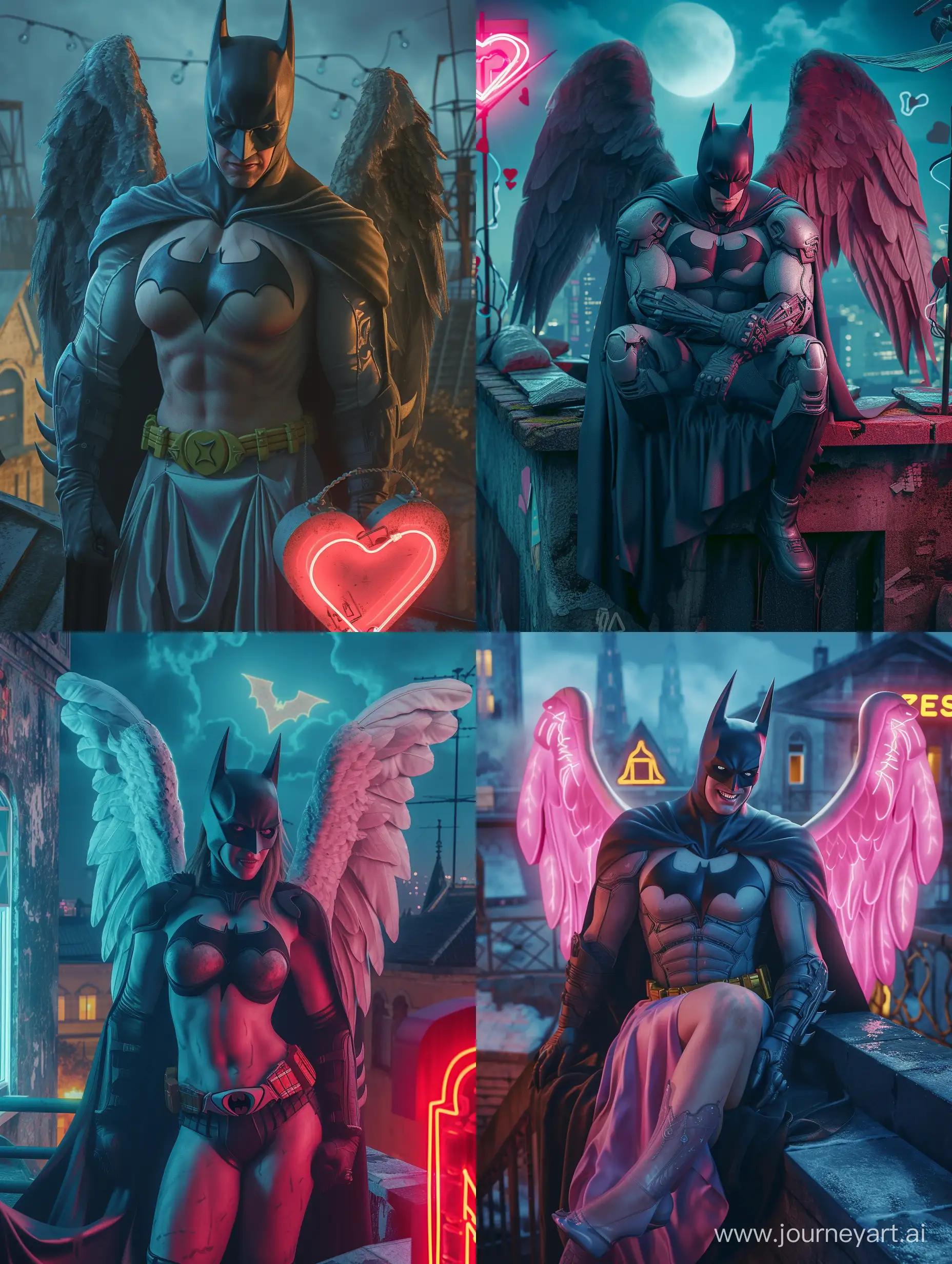 Sultry-Batman-with-Angel-Wings-on-Rooftop-at-Night