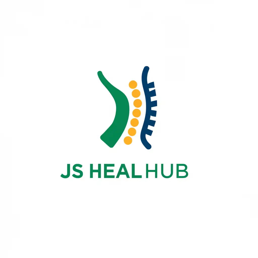 a logo design,with the text "JS HEAL HUB", main symbol:SPINAL CORRECTION,Moderate,be used in Medical Dental industry,clear background