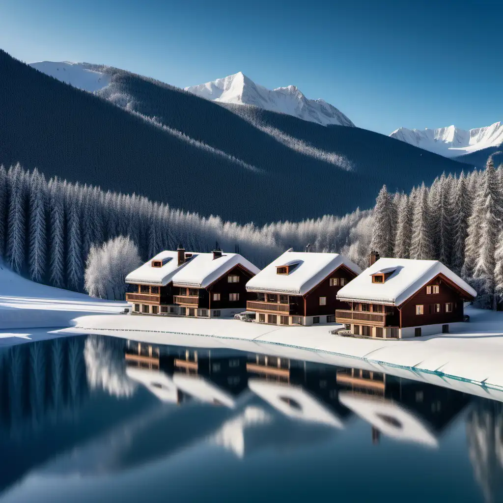 Ski Resort Alpine Haven Tranquil Chalets and Snowy Peaks