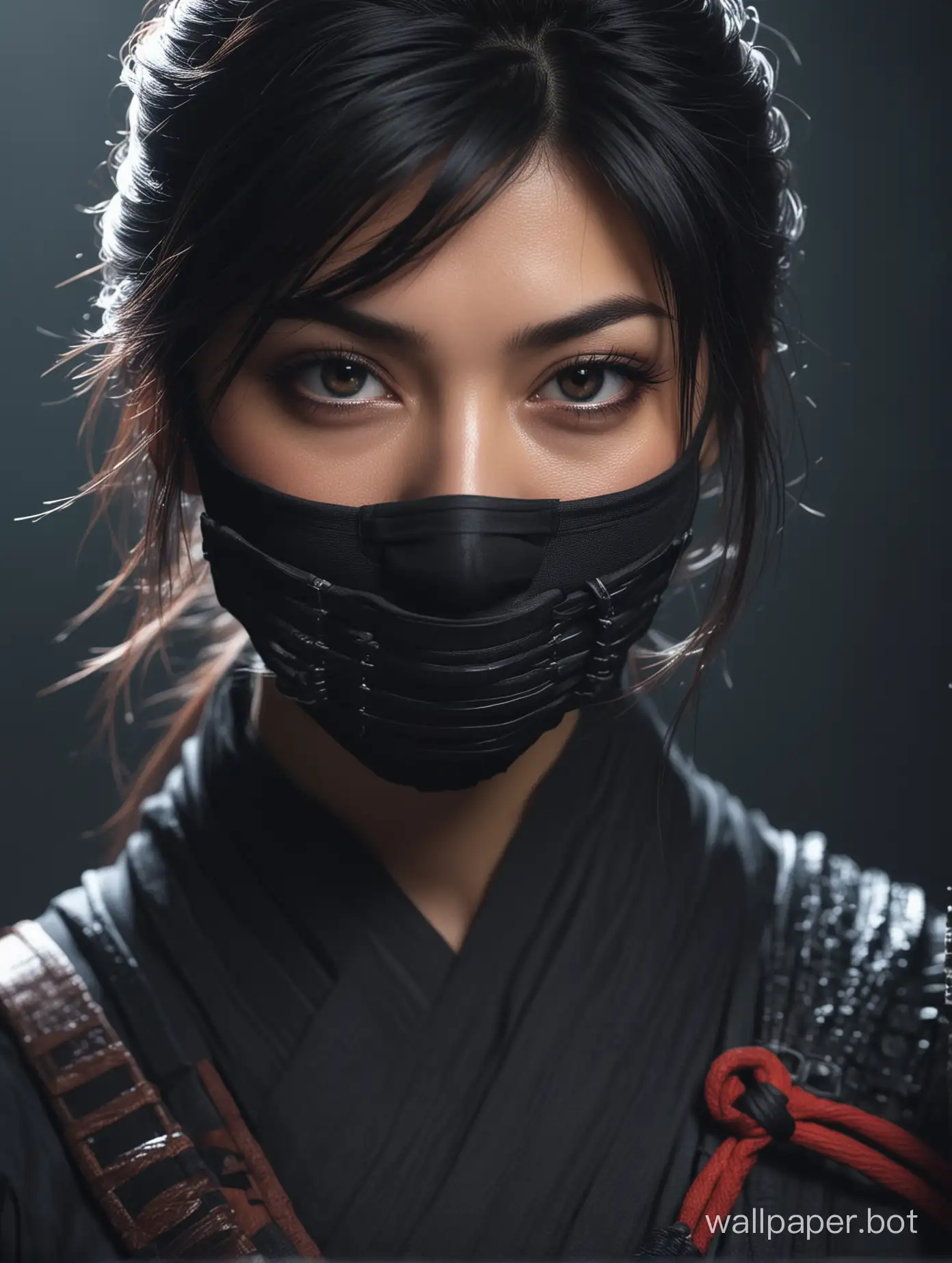 portrait of a female ninja, cinematic