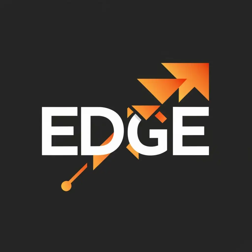 a logo design,with the text "Edge", main symbol:Consider incorporating a subtle graphical element that symbolizes innovation or forward movement. This could be a stylized arrow, representing progress and momentum, or abstract shapes that evoke the concept of pushing boundaries and reaching new heights.,complex,be used in Real Estate industry,clear background