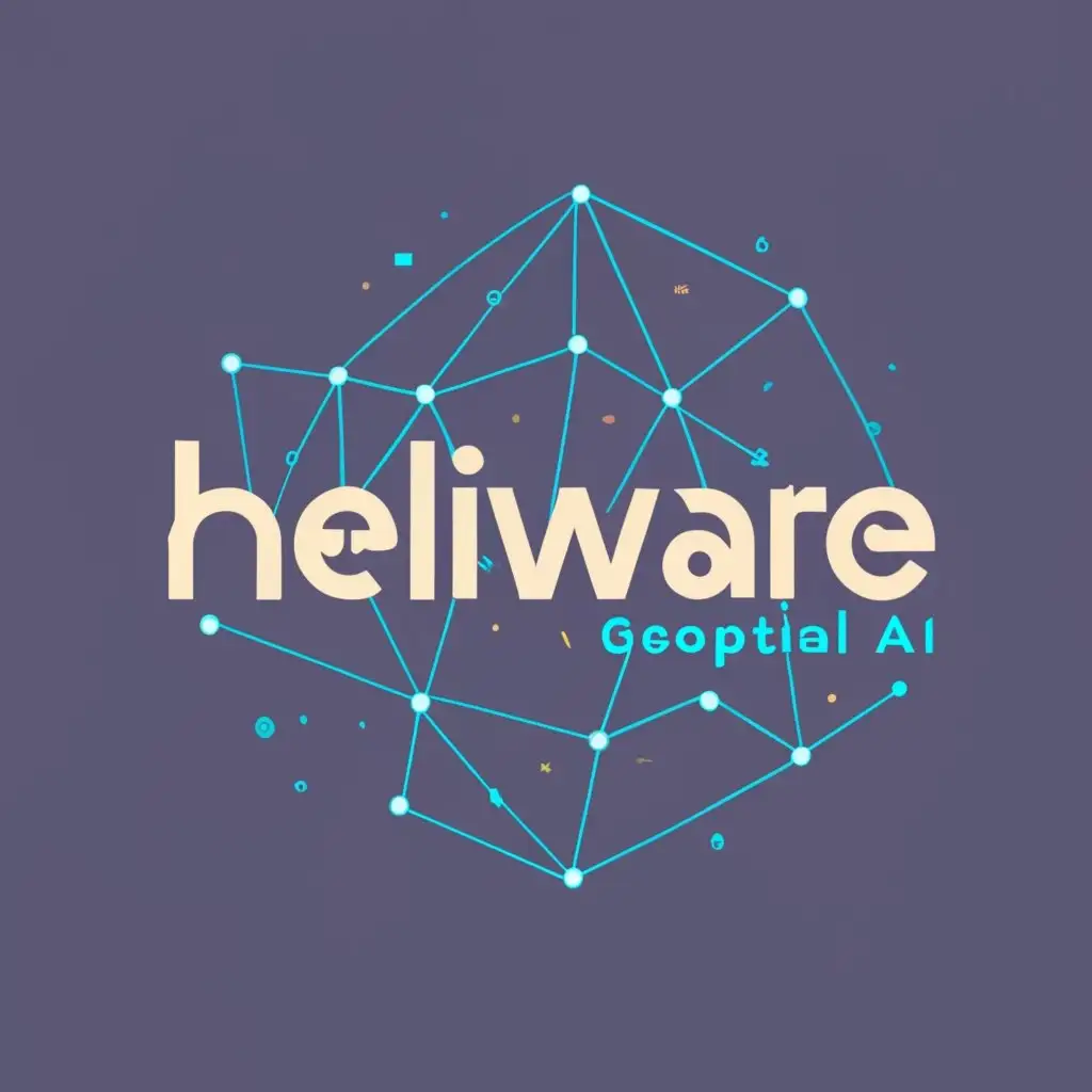 logo, neural network , with the text "heliware geospatial AI", typography, be used in Technology industry