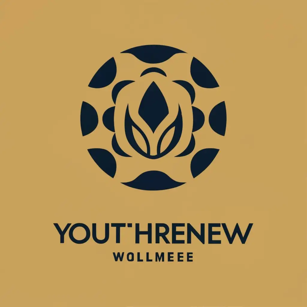 logo, a gold. wellness, with the text "YouthRenew", typography, be used in Beauty Spa industry