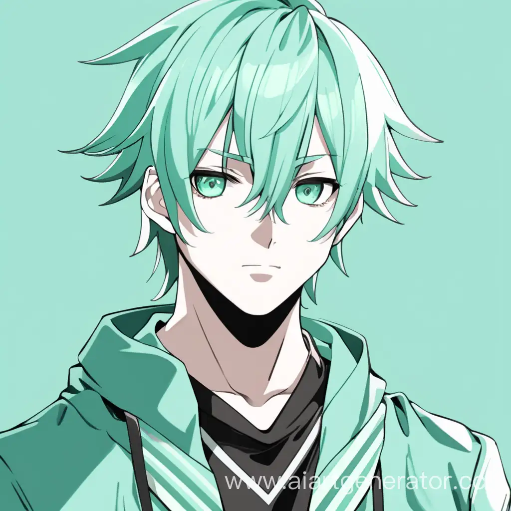 Stylish-Anime-Avatar-Embracing-Coolness-in-Mint-Green