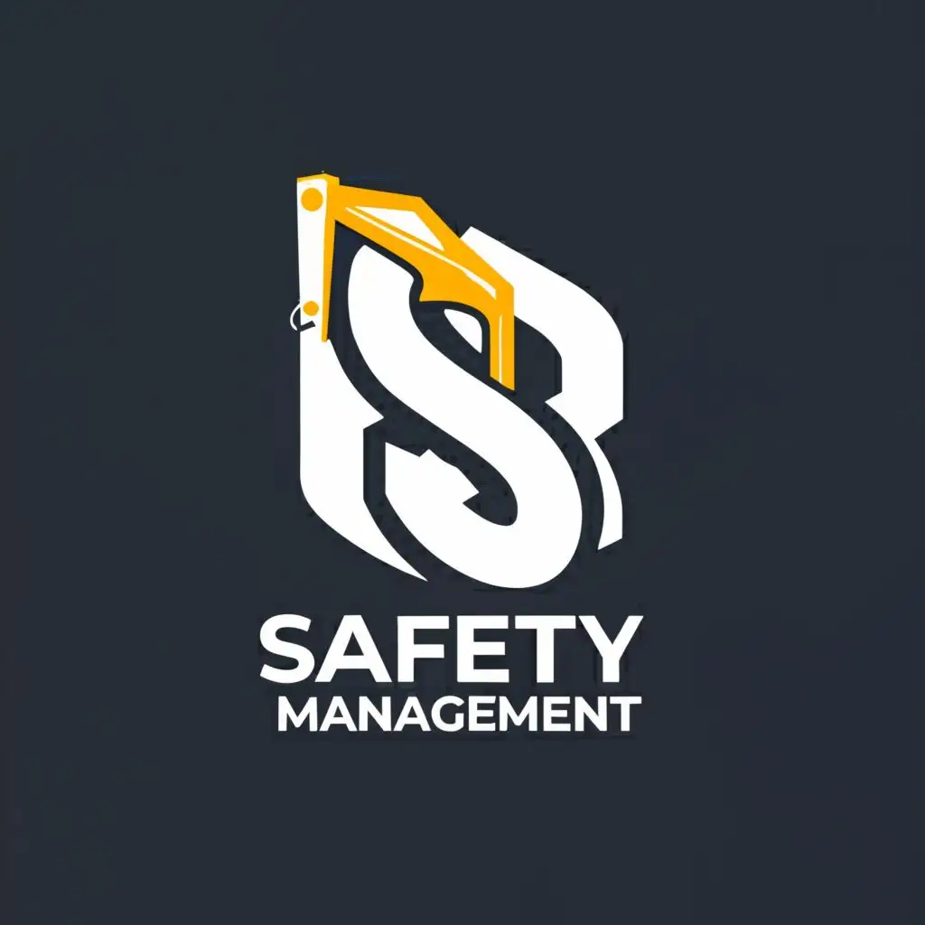 a logo design,with the text "SAFETY management", main symbol:S, and R,Minimalistic,be used in Construction industry,clear background
