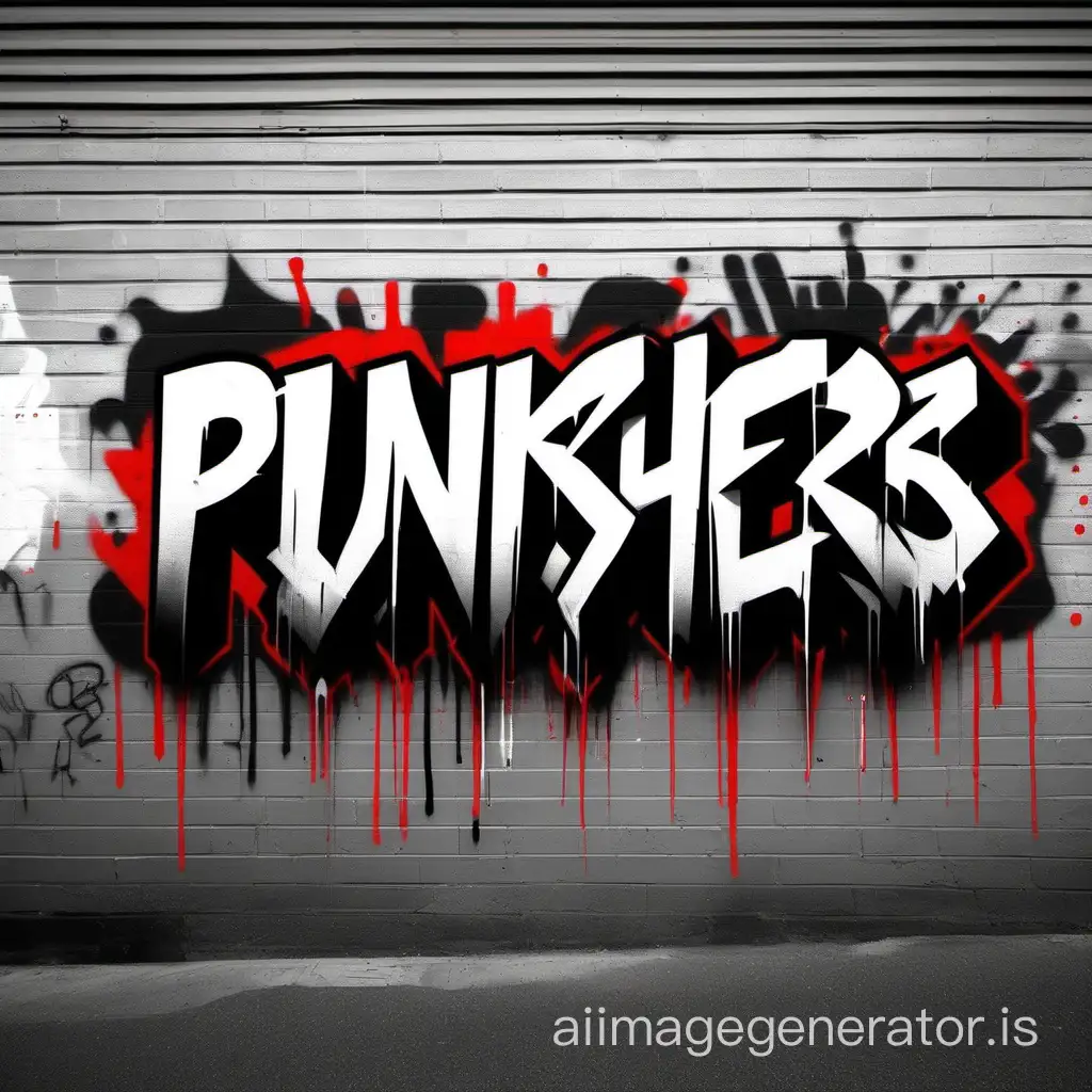 graffiti black white red streetart punishers text