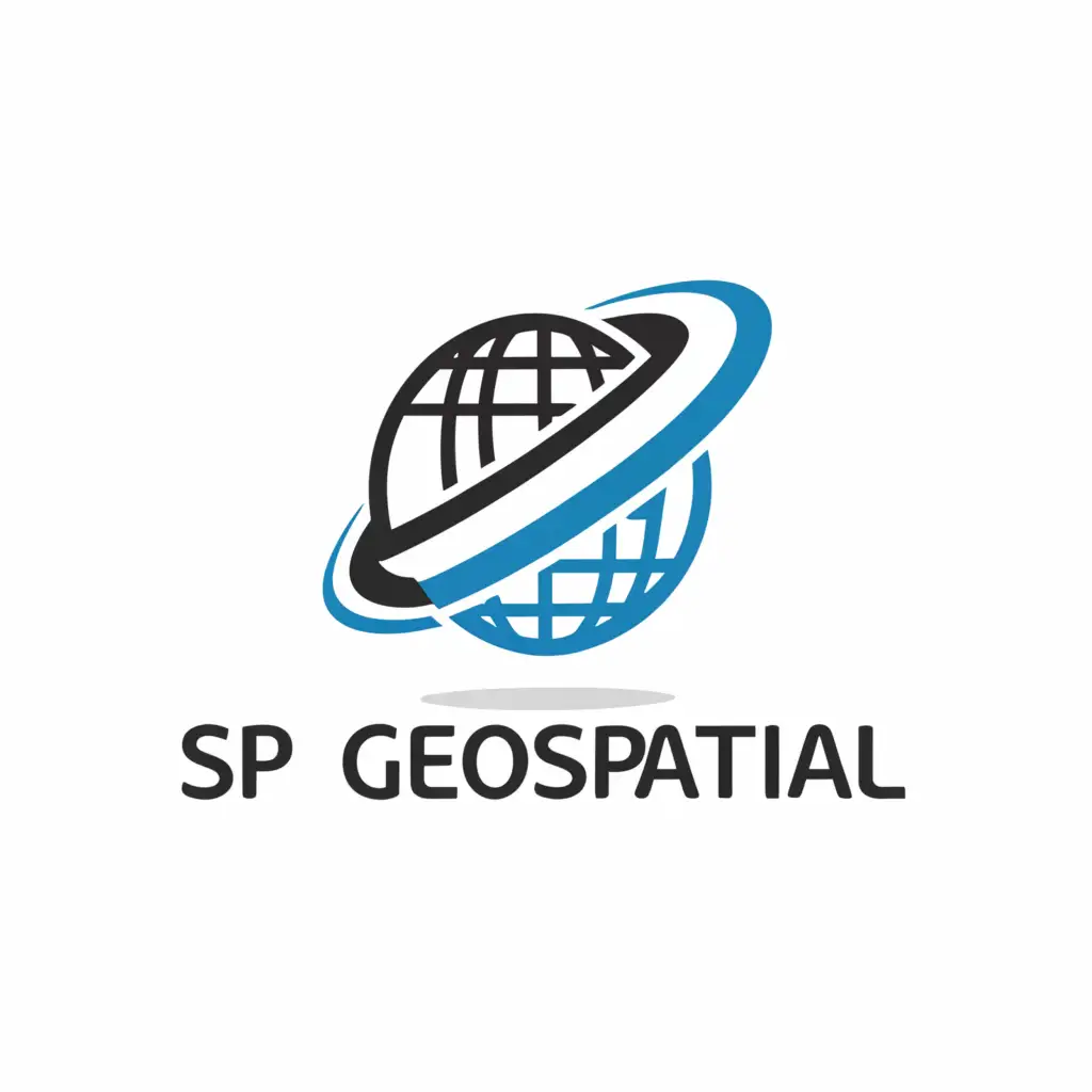 a logo design,with the text "SP Geospatial", main symbol:planet,Moderate,be used in Technology industry,clear background