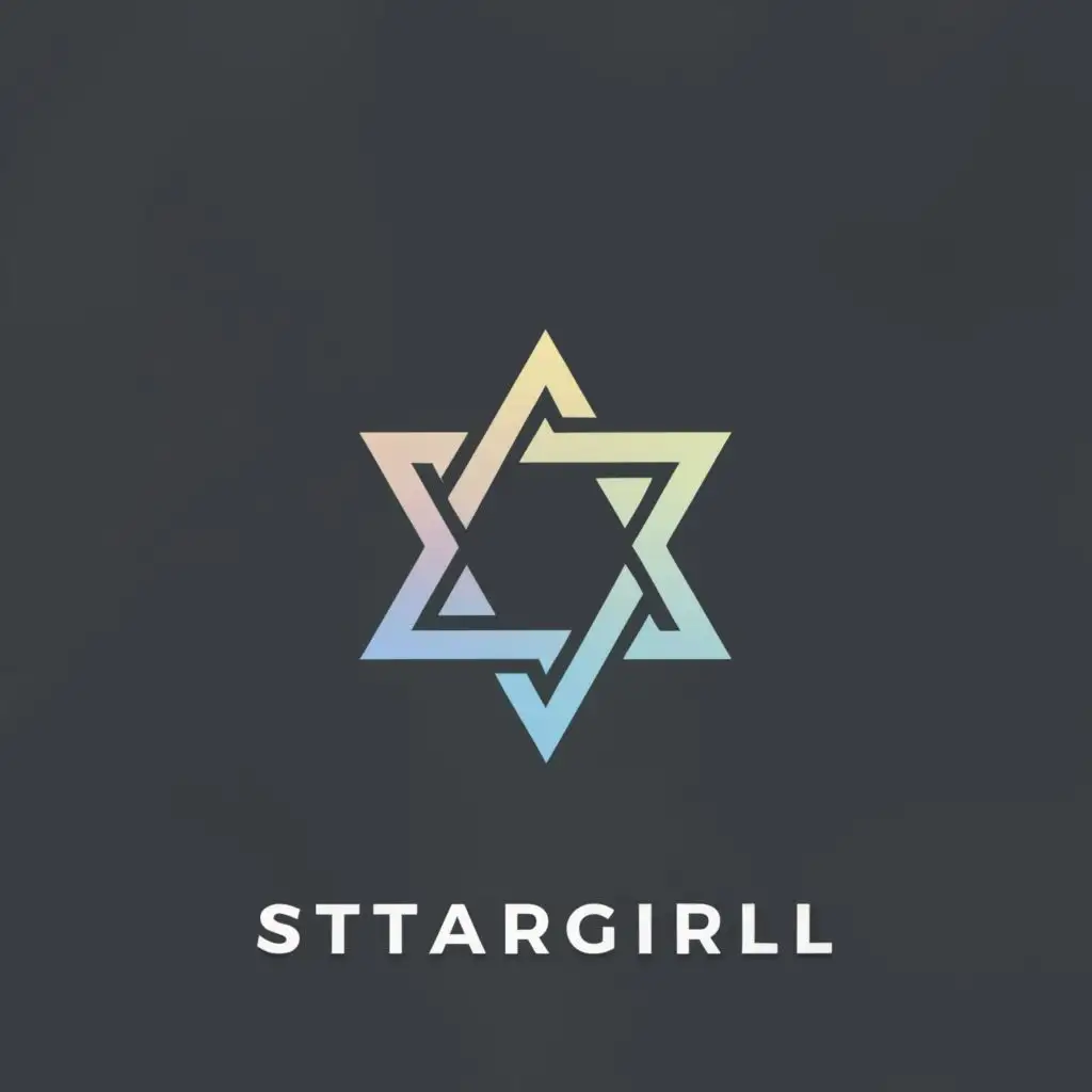 a logo design,with the text "STARGIRL", main symbol:Star, Gray and light blue ,Moderate,clear background