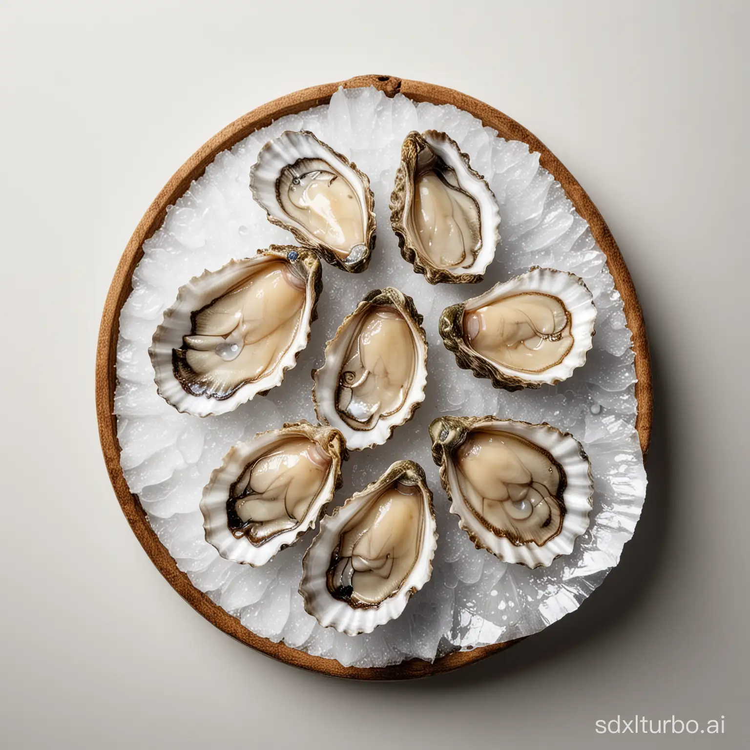 oyster in a white background, food photography