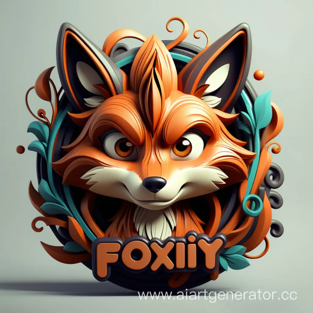 Whimsical-Foxify-Logo-in-Detailed-4K-Doodle-Style