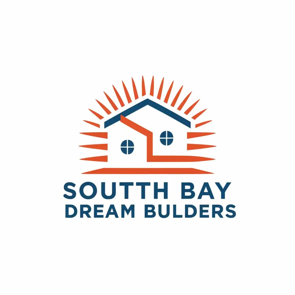 a logo design,with the text "South Bay Dream Builders", main symbol:Real estate, house, american flag, sun,Moderate,be used in Construction industry,clear background
