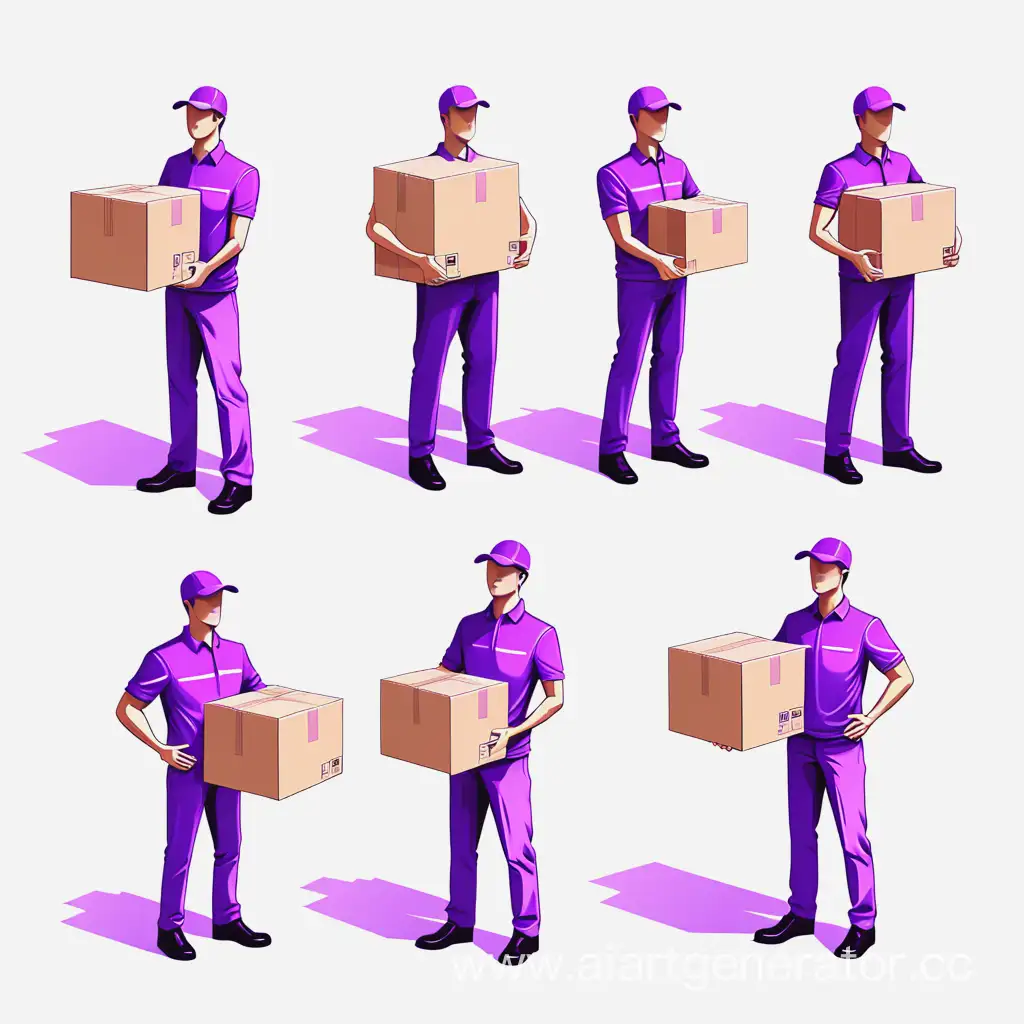 Diverse-Couriers-Delivering-Colorful-Parcels-in-Vector-Graphics