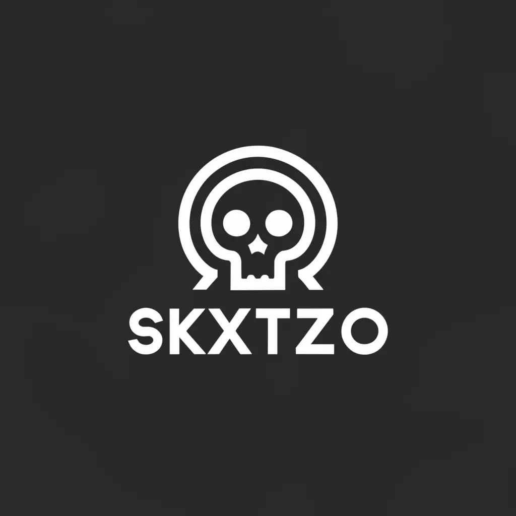 a logo design,with the text "skxtzo", main symbol:skull,Minimalistic,be used in Entertainment industry,clear background