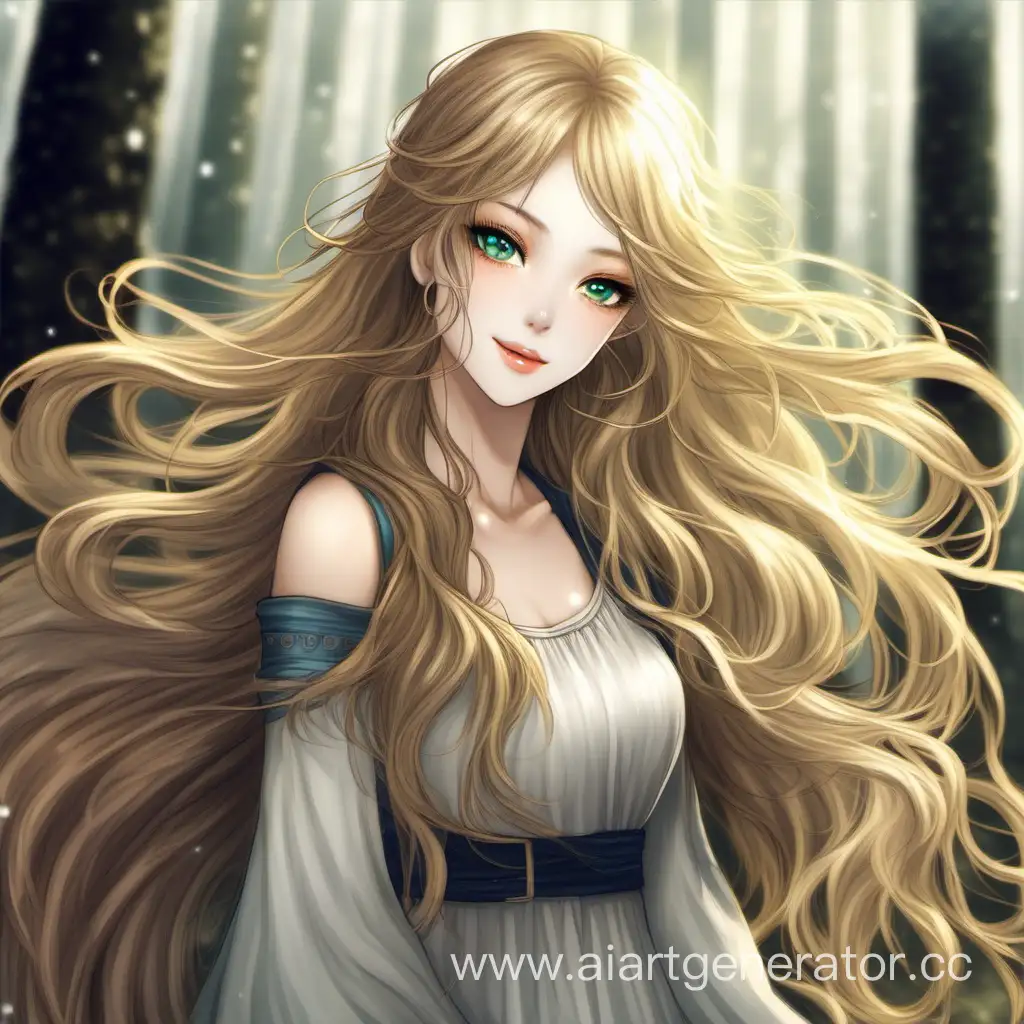 Captivating-Woman-with-Flowing-WoodToned-Hair-and-SpruceColored-Eyes