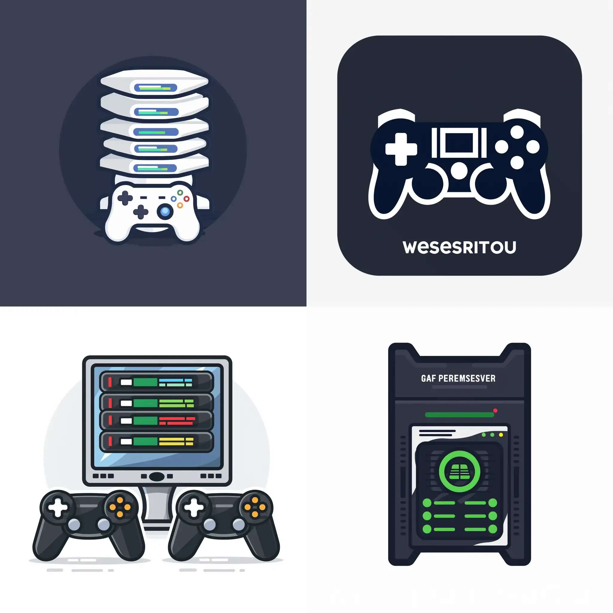 icon for game server website, which makes customers feel our professionalism and reliability, simple style, no text