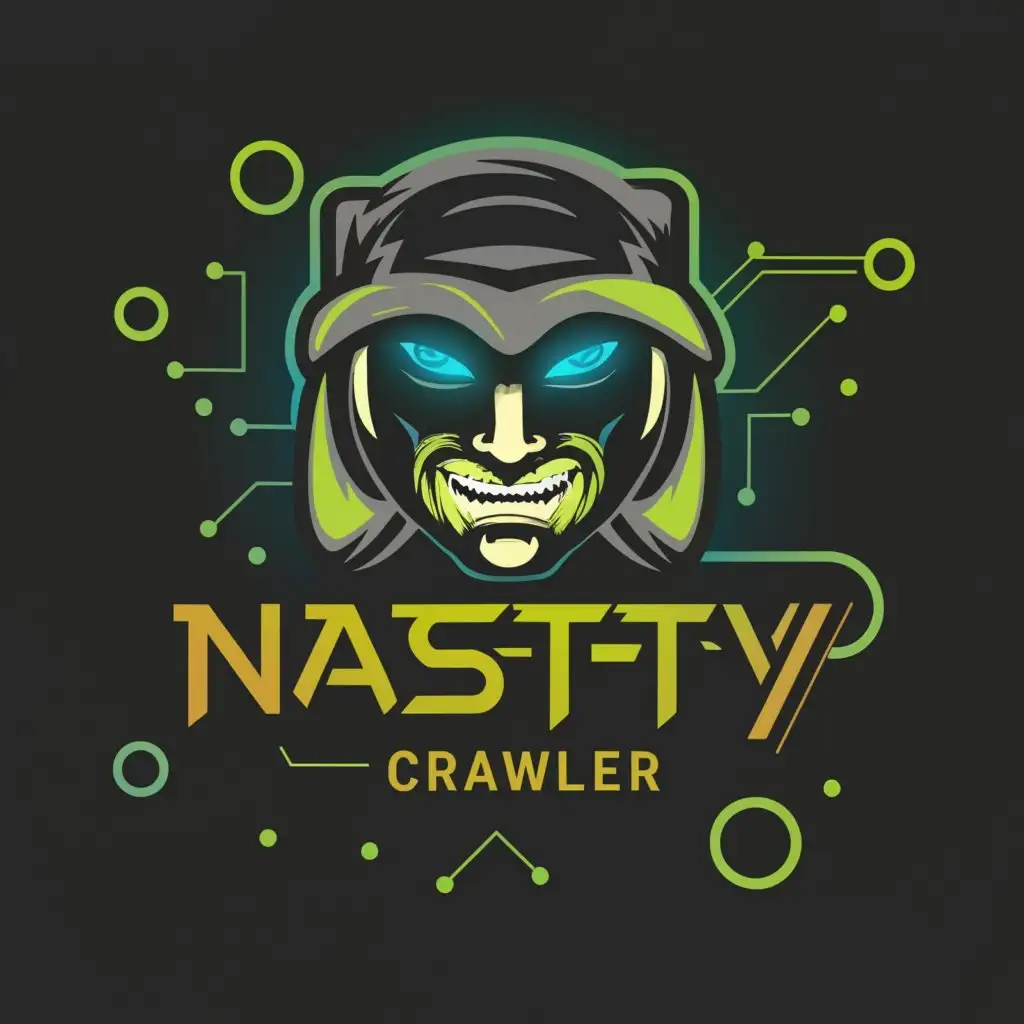 a logo design,with the text 'nasty_crawler', main symbol:hacker,Moderate,clear background