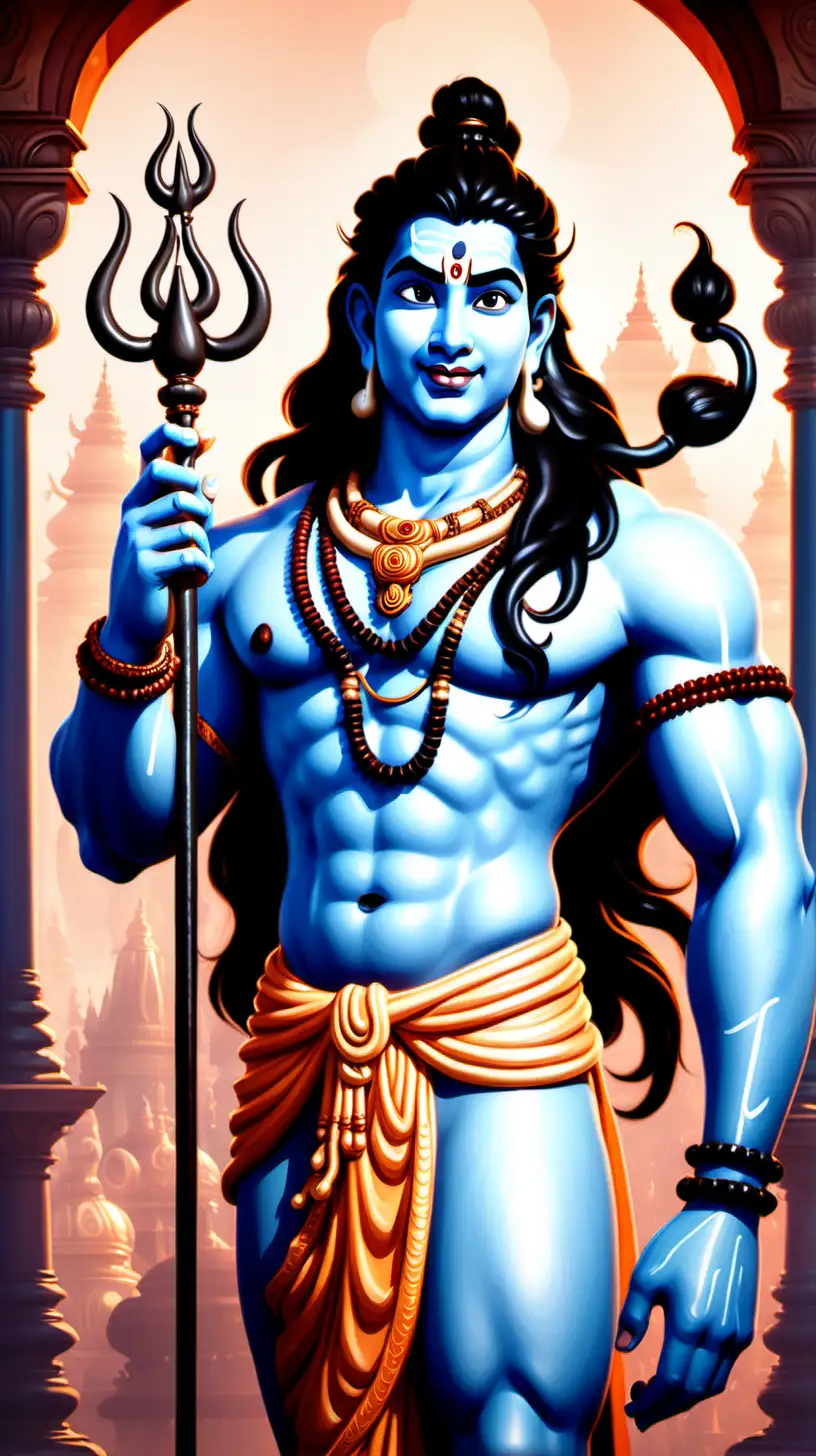 Disneystyle Lord Shiva Captivating Illustration of the Handsome Hindu Deity