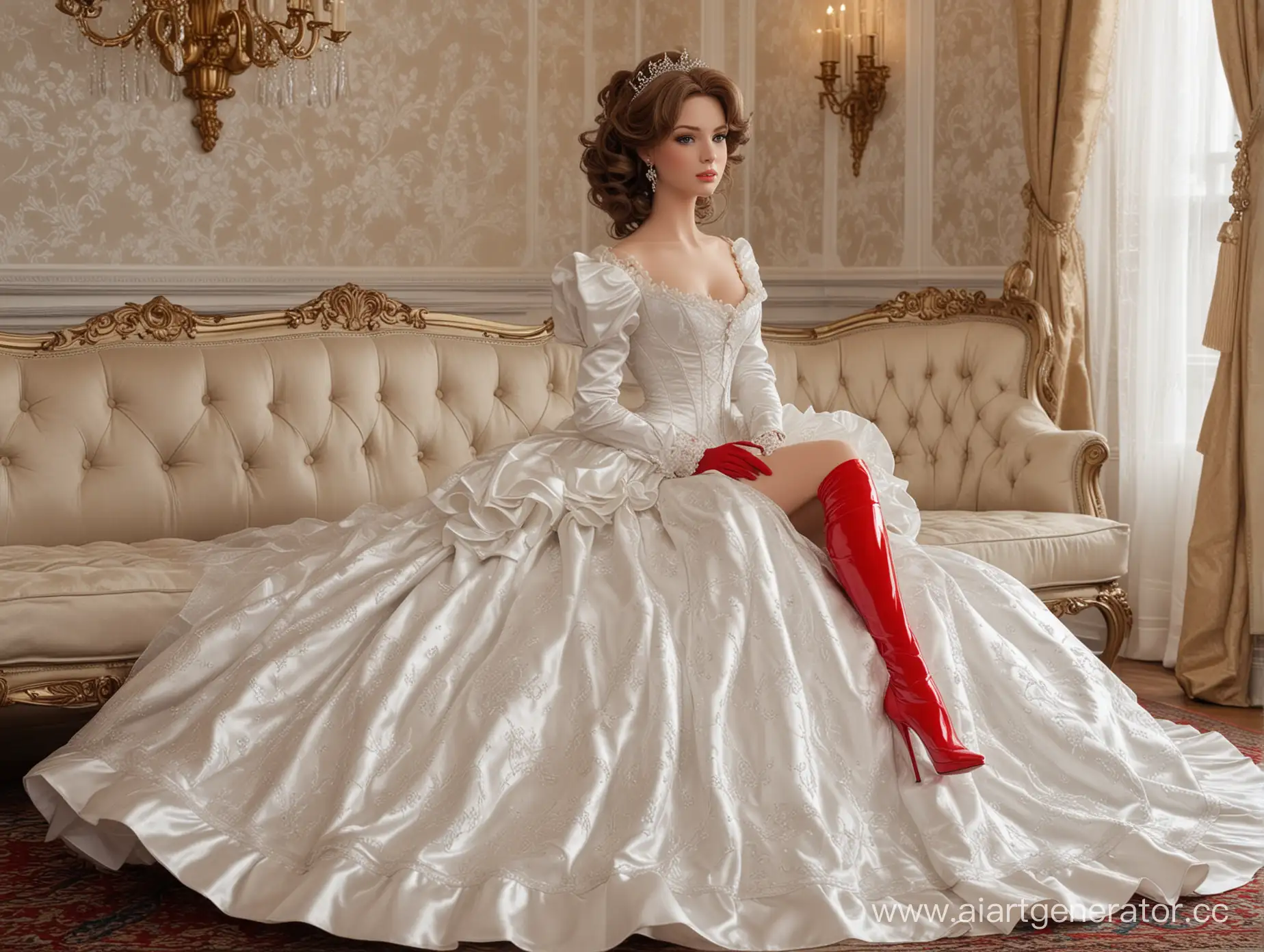 Glamorous-Empress-in-Shimmering-Dress-at-Sunny-Throne-Room-Ball