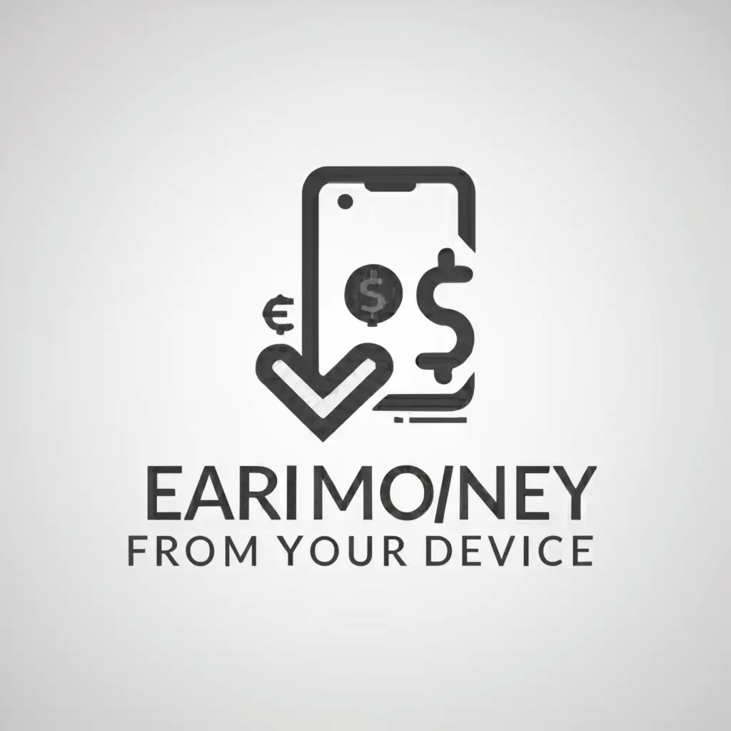 a logo design,with the text "earn money from your device", main symbol:a device,Moderate,be used in Internet industry,clear background