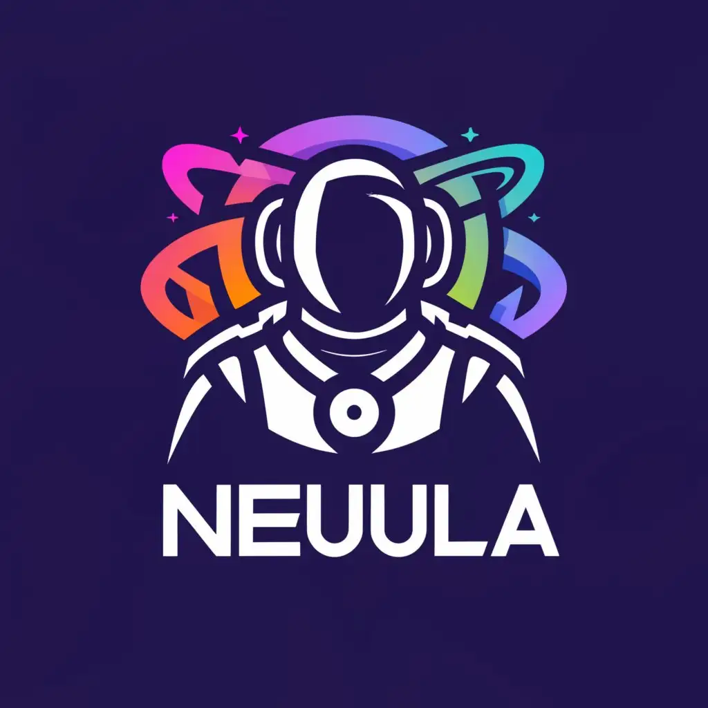 a logo design,with the text "Nebula", main symbol:spaceman, spacesuit, nebula,Moderate,clear background