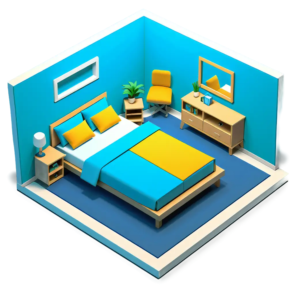 Exquisite-Isometric-Bedroom-PNG-Elevate-Your-Design-with-HighQuality-Visuals