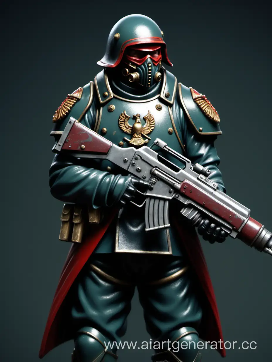 Солдат имперской гвардии в тяжёлой броне, в руках лазган, более детализированное лицо