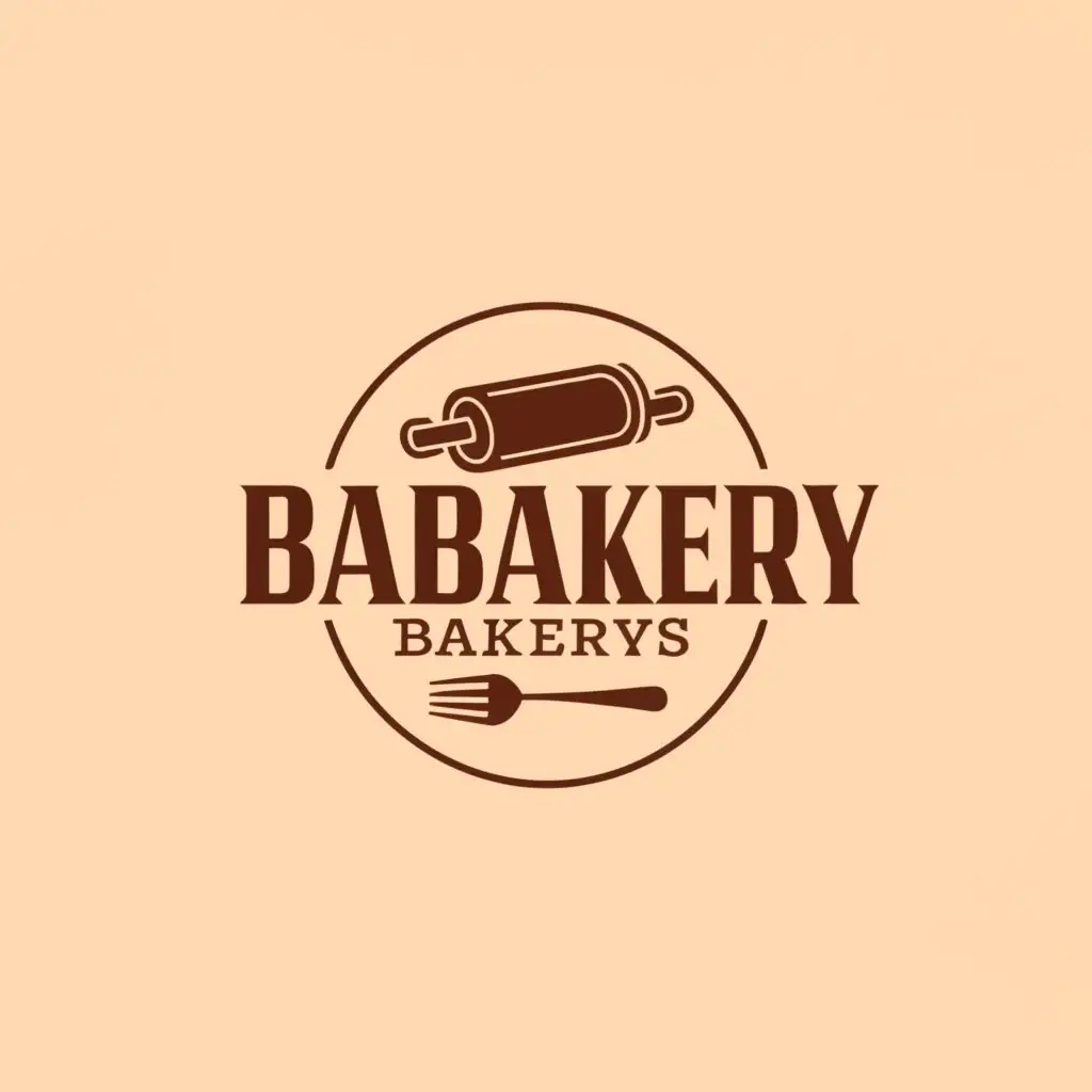 a logo design, with the text ''BABABAKERY, main symbol: Rolling pin, Minimalistic, white background"