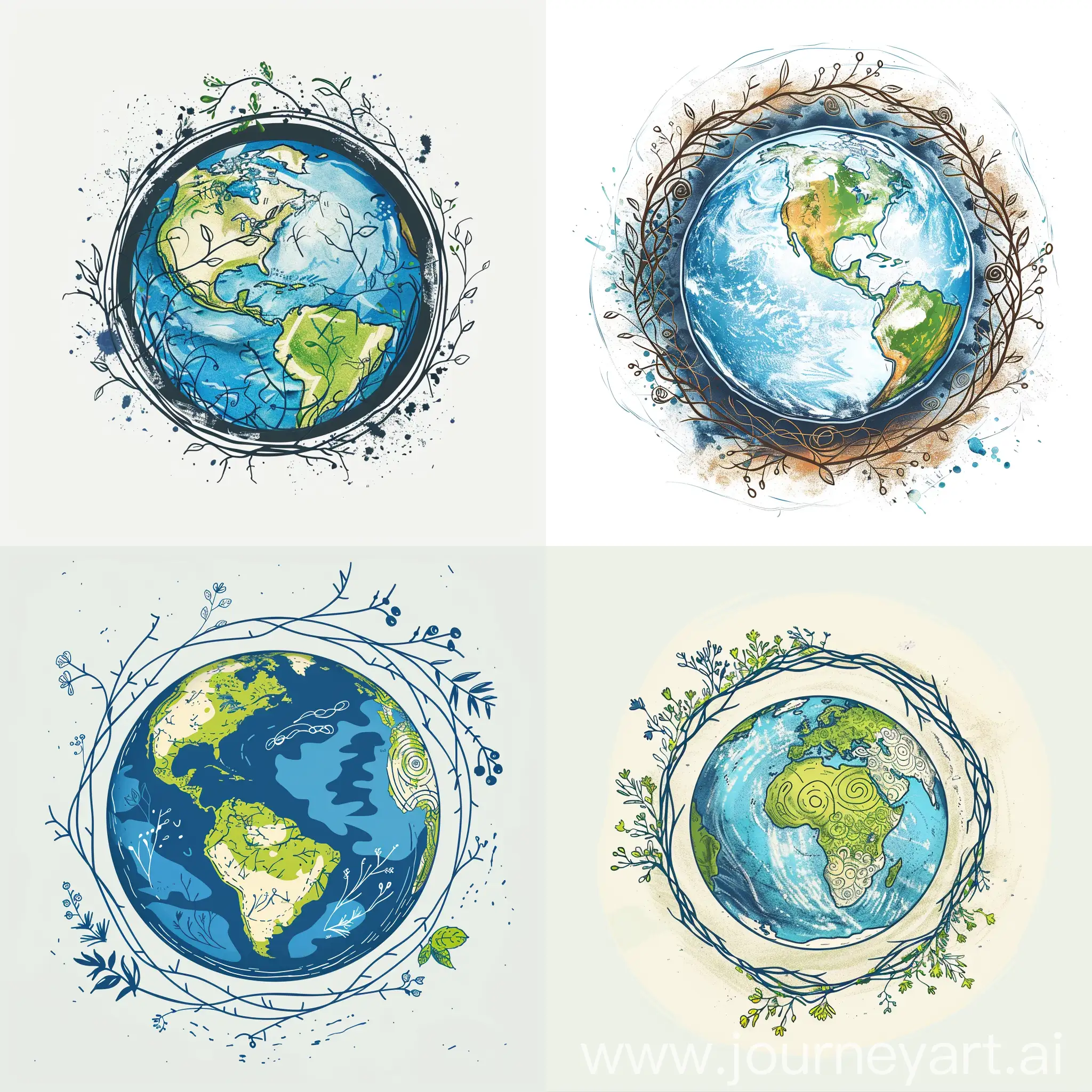 EcoPreacher-Profession-Logo-Minimalist-Earth-with-Branch-Patterns