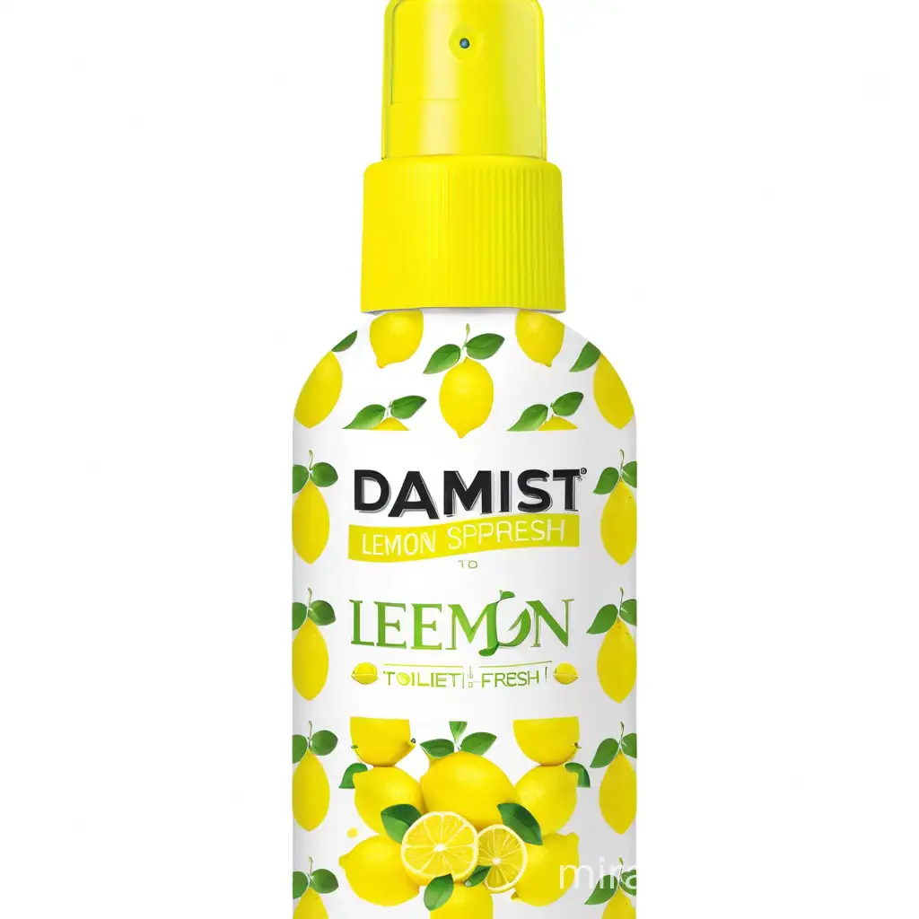 Fresh Lemon Scented Toilet Spray Logo and Bottle Design
