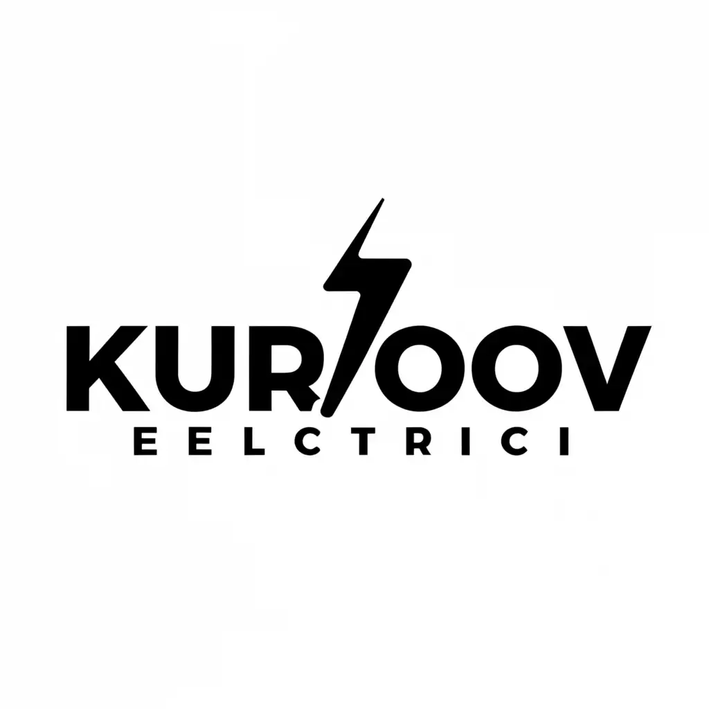 a logo design,with the text "Kurkov Electric", main symbol:Lightning bolt,Minimalistic,be used in Construction industry,clear background