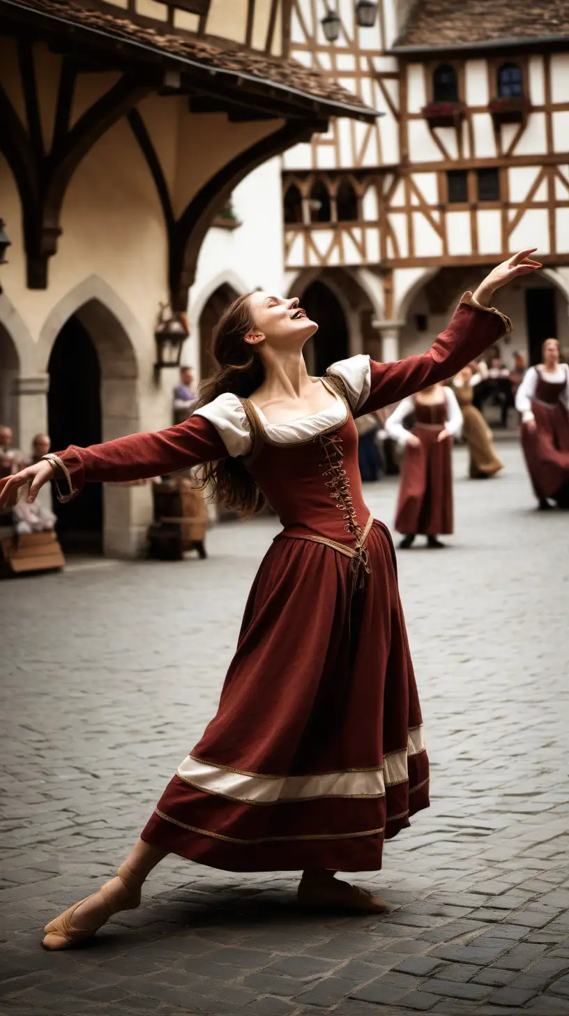 Medieval Town Square Dance Elegance Amidst Historical Charm
