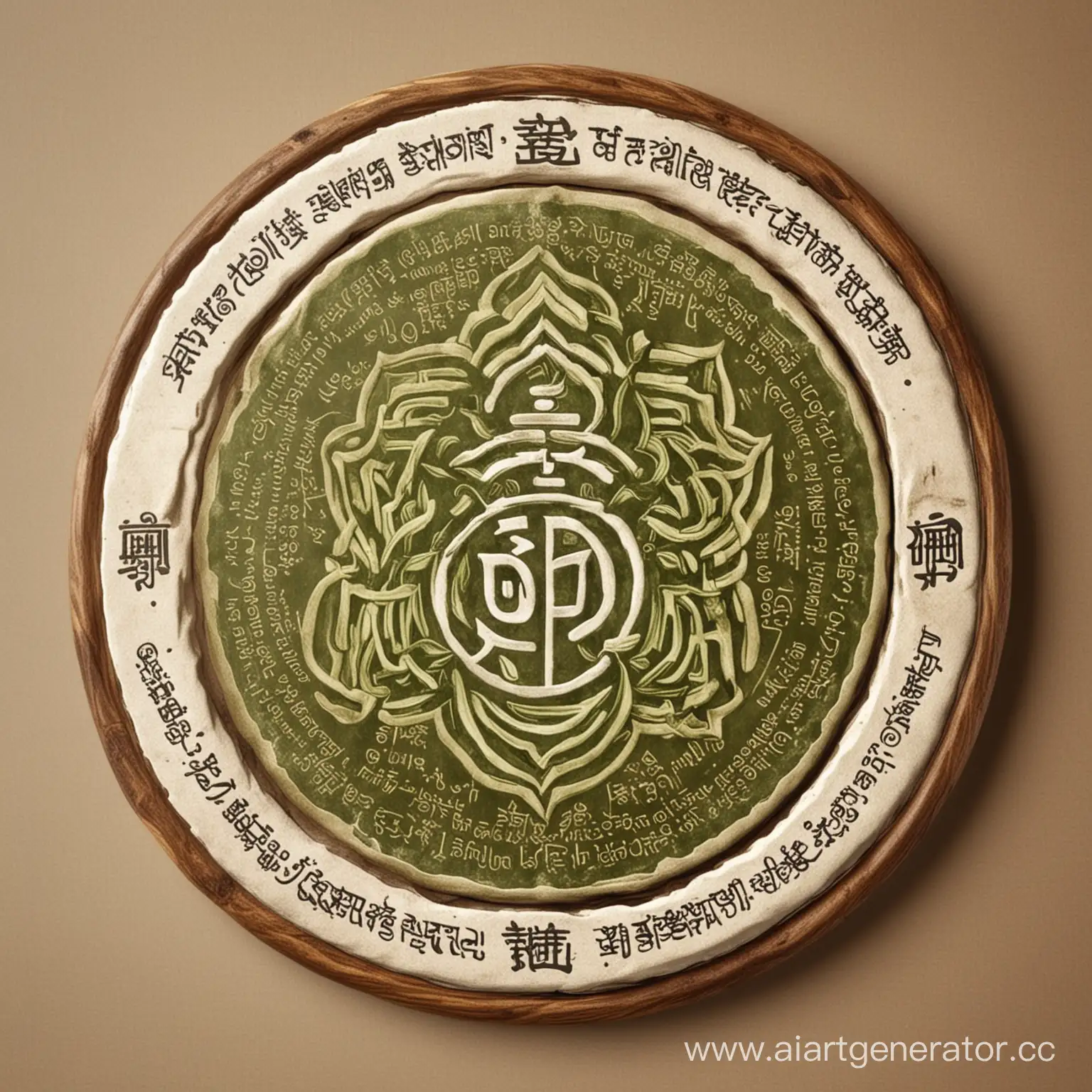 Логотип с надписью в центре. Бизнес. Экология. Буддизм
