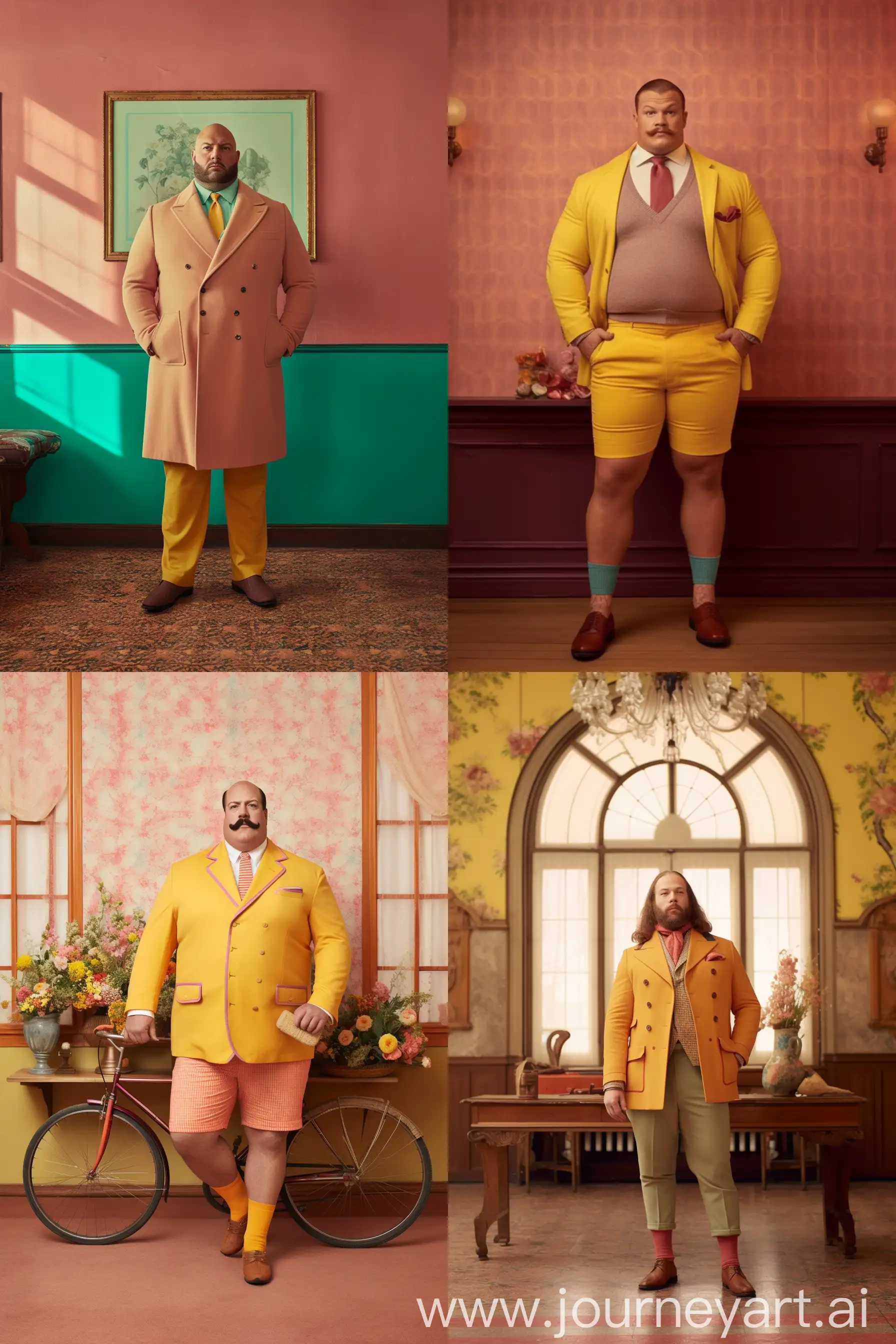 Stylish-Vogue-Photoshoot-Muscular-Man-in-Wes-Anderson-Attire