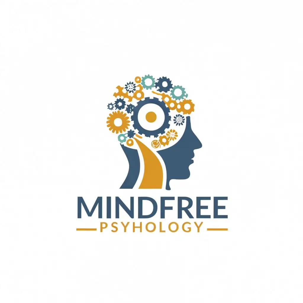 logo, psychology, clinical psychology, with the text "MindFree Psychology", typography