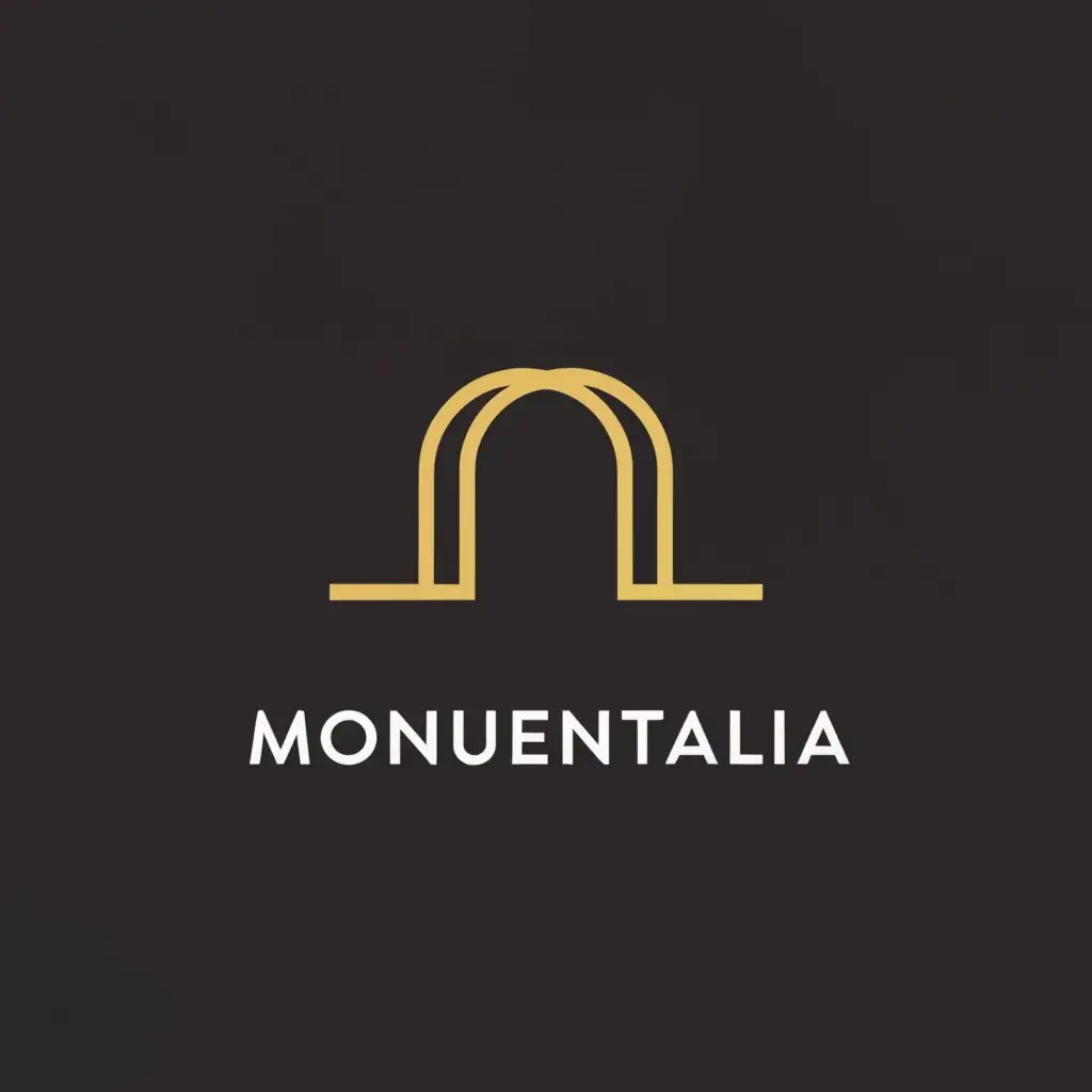 a logo design,with the text 'Monumentalia', main symbol:Archway Infinity Continues,Minimalistic,clear background