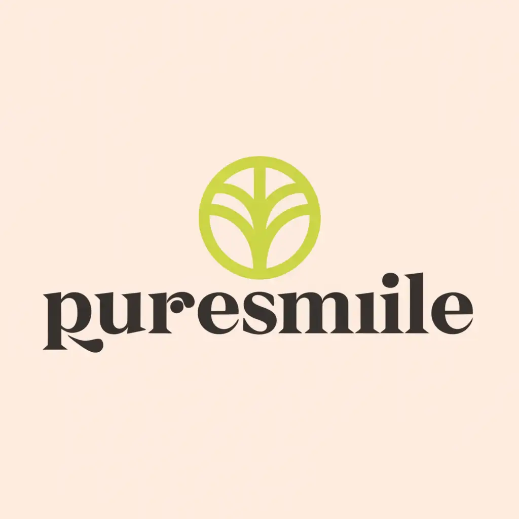 a logo design,with the text "PureSmile", main symbol:Sustainable fashion is a holistic approach to clothing production and consumption that prioritizes environmental and social responsibility.,Minimalistic,clear background
