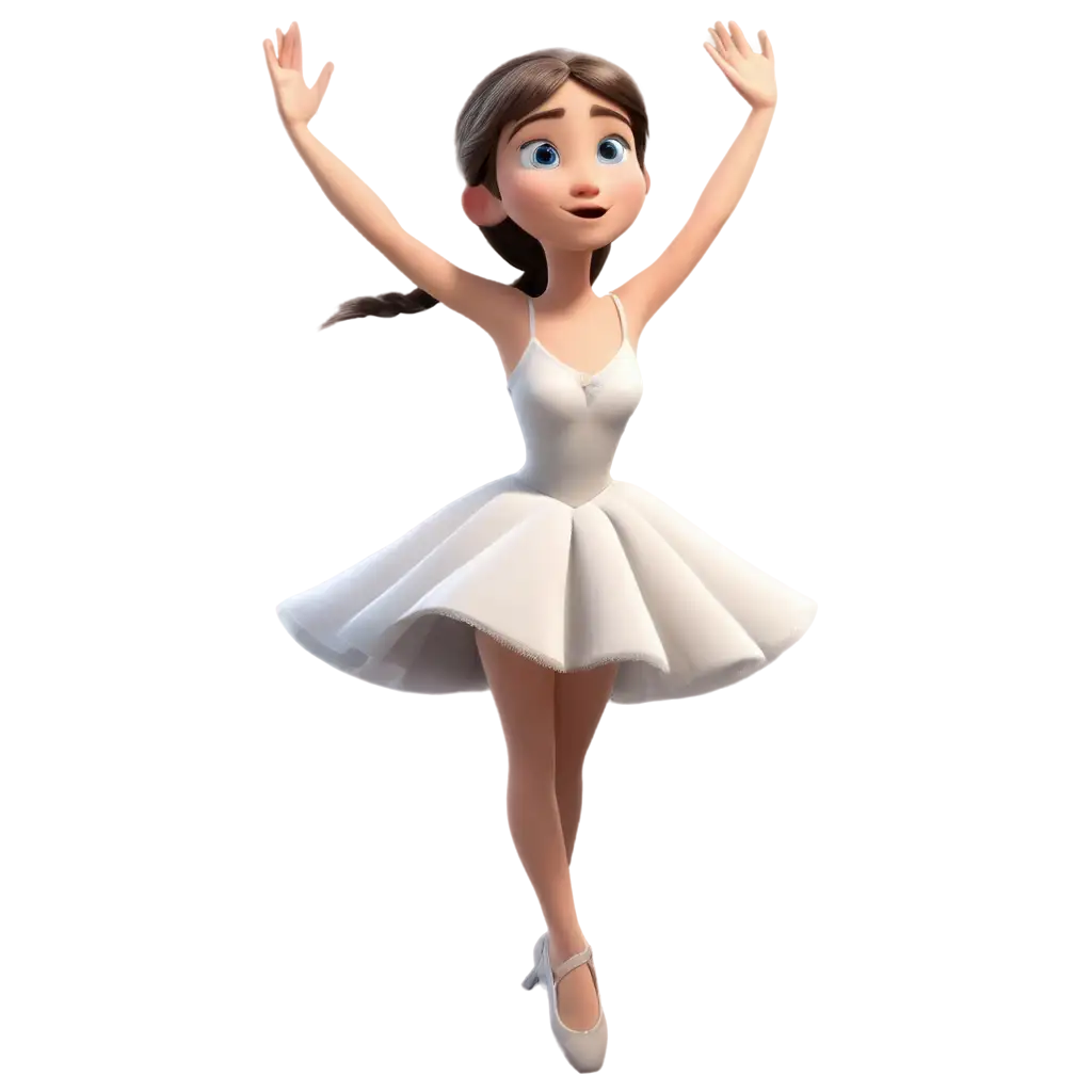 Beautiful Ballerina with Big Blue Eyes Jumping in Walt Disney Animation ...