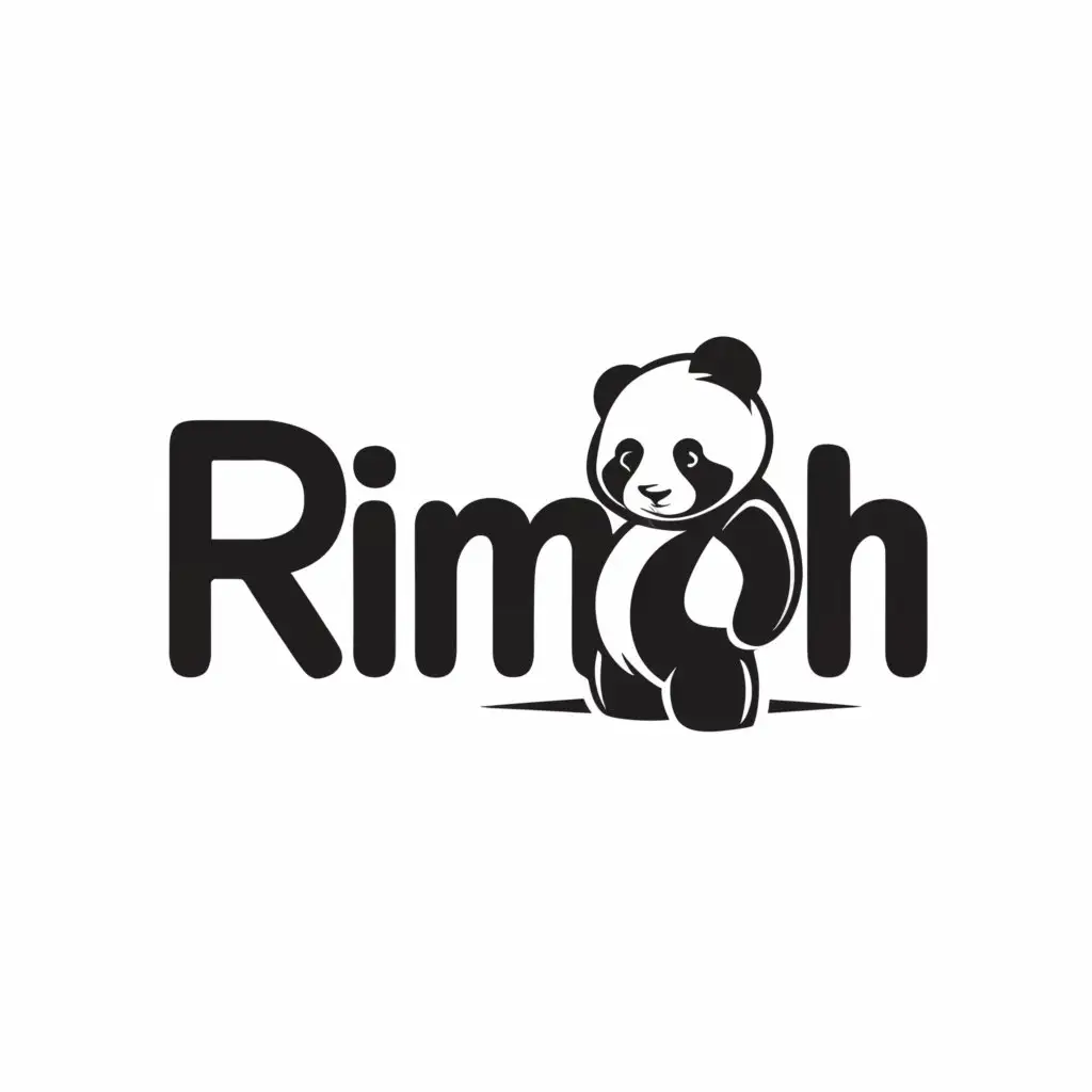 a logo design,with the text "Rimoh", main symbol:panda,Minimalistic,be used in Events industry,clear background