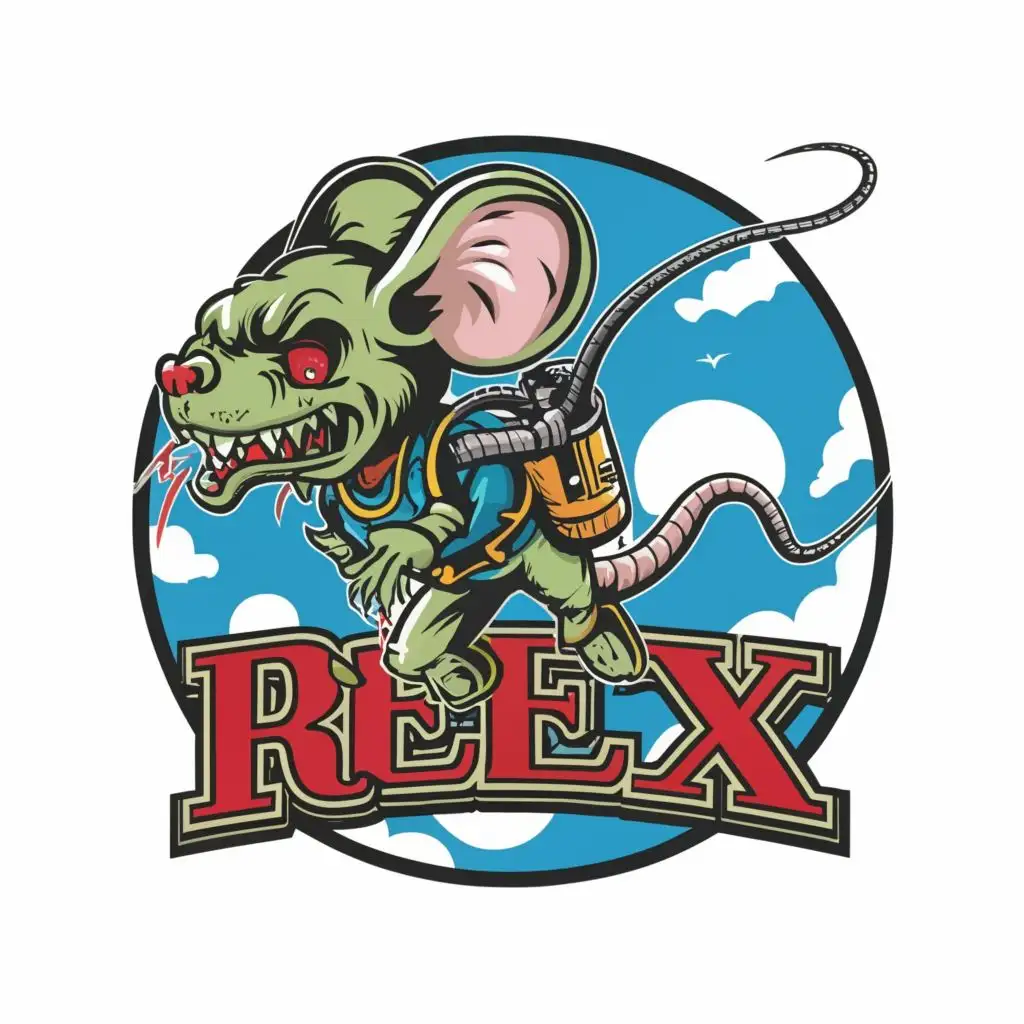 LOGO-Design-For-Rex-Ultra-Detailed-Zombie-Mouse-Sky-Diver-TShirt-Vector