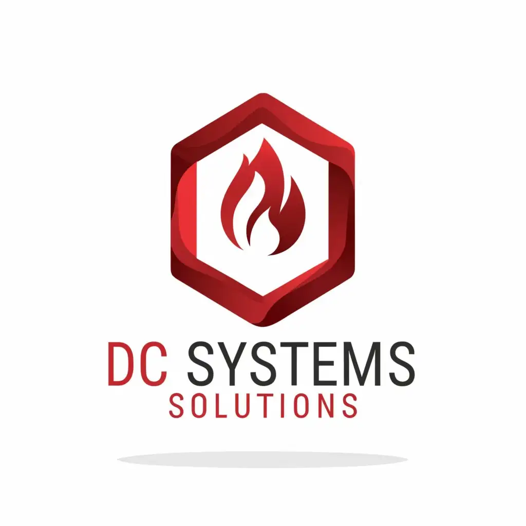 a logo design,with the text DC Systems Solutions, main symbol:Fire Alarm,Moderate, be used in Construction industry, clear background