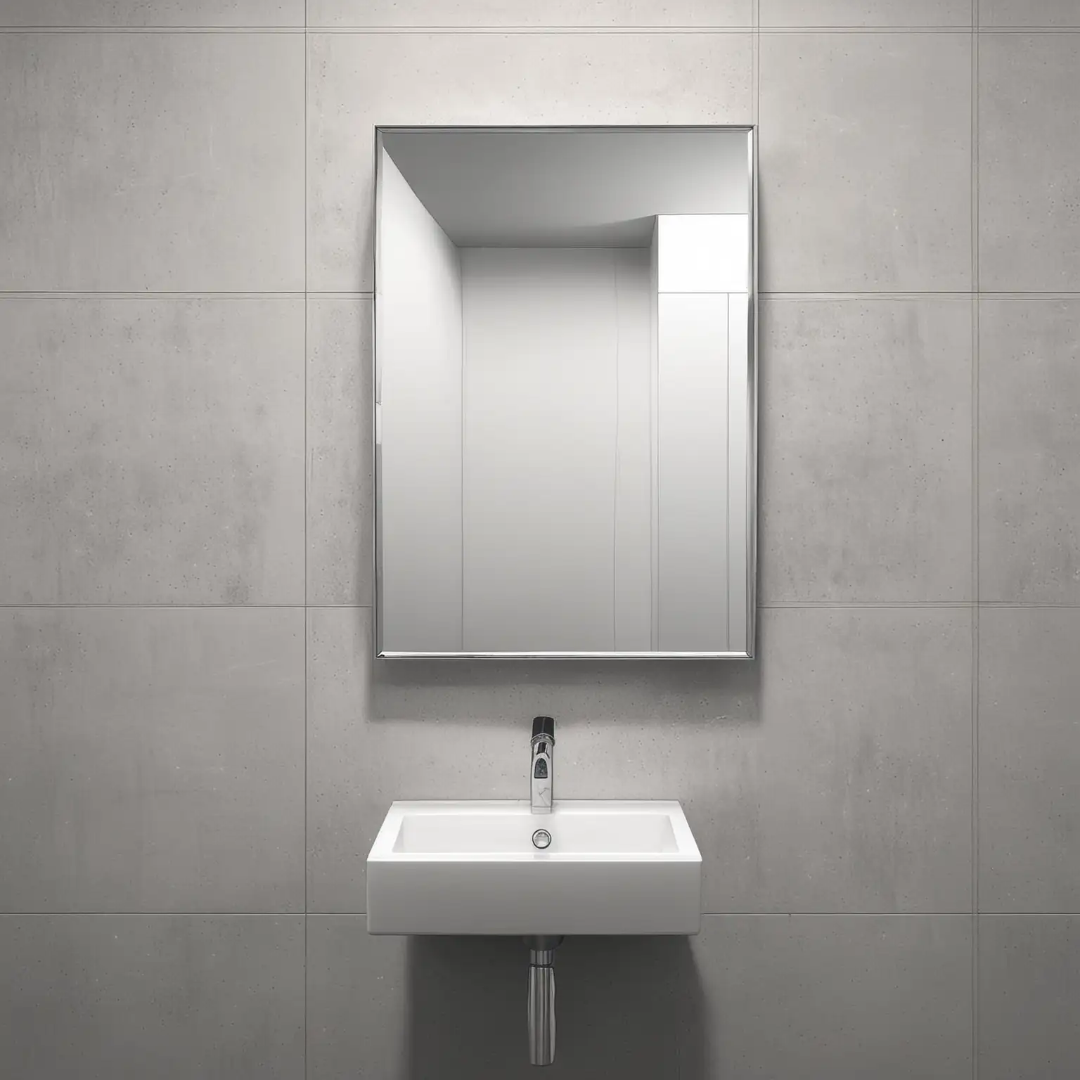 Minimalistic Sketch of Mirror in Public Toilet
