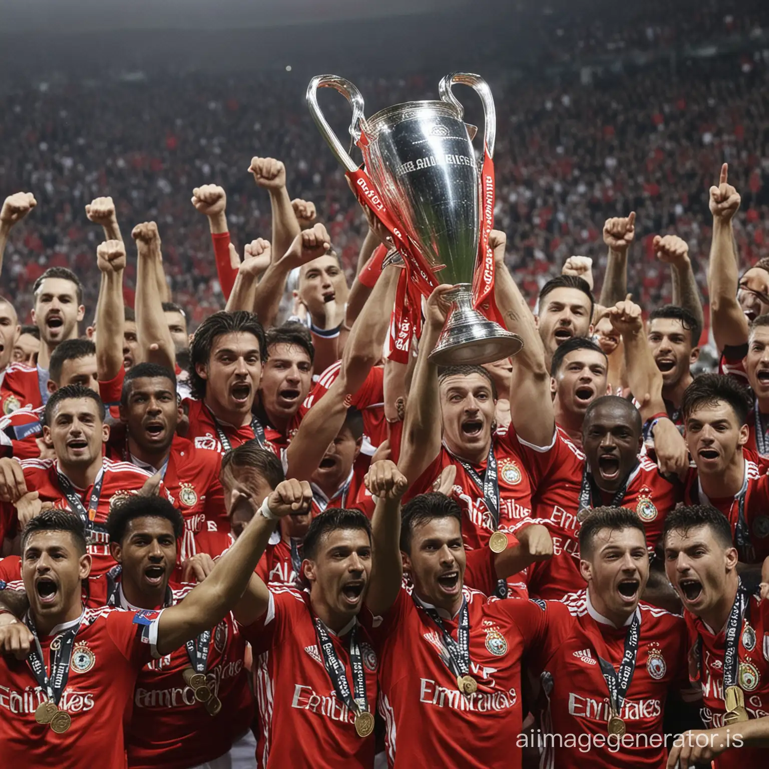 Benfica a ganhar a taça