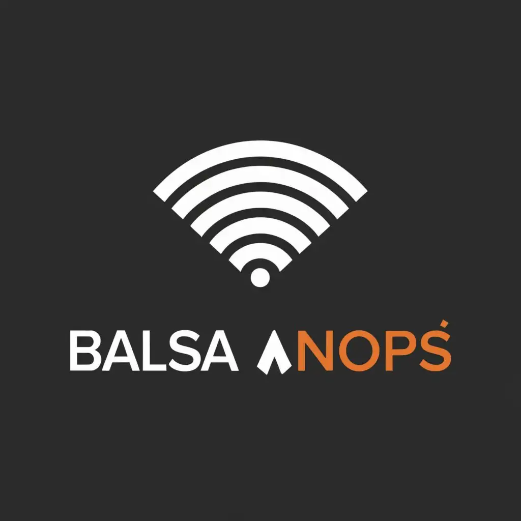 a logo design,with the text "BalsaanOps_Hub", main symbol:wifi,Moderate,be used in Internet industry,clear background