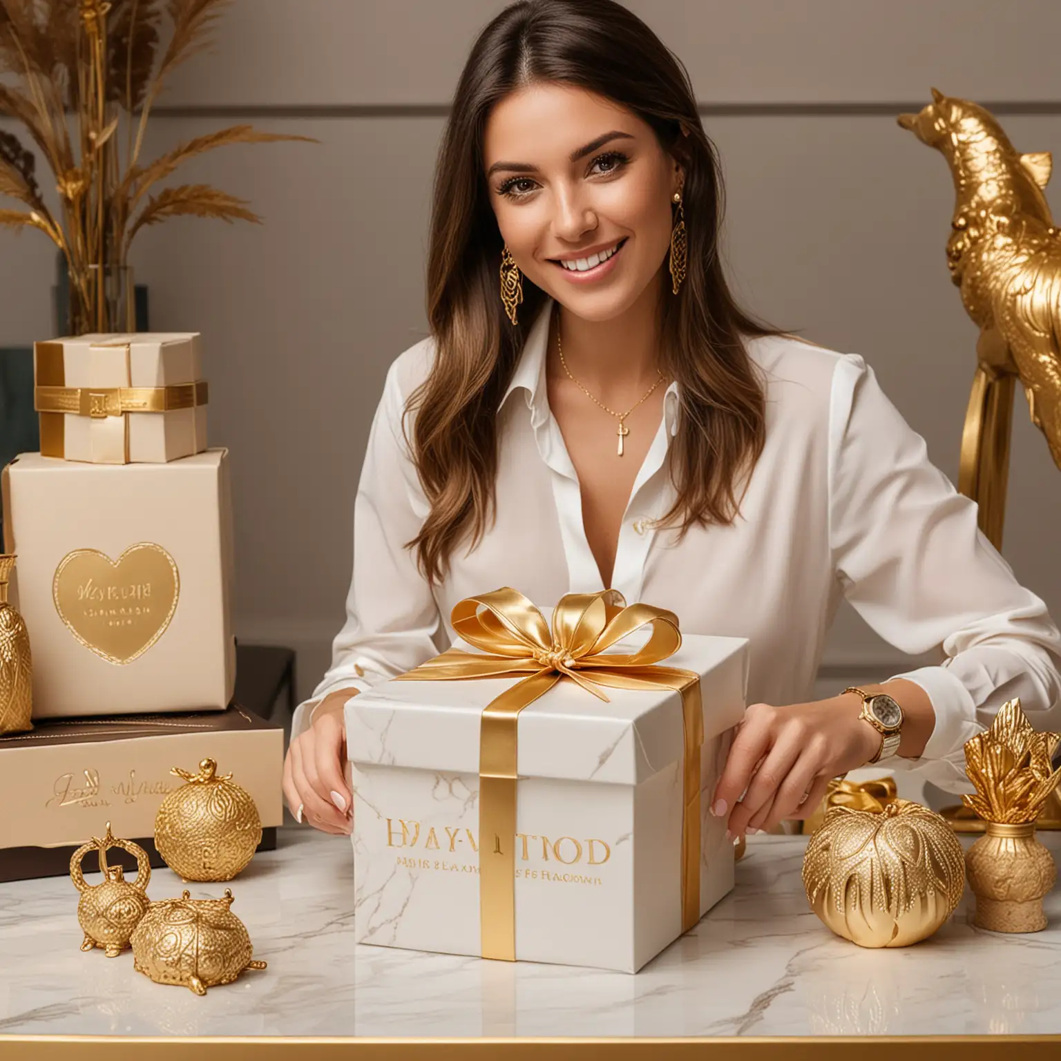 luxury and unique personalized gifts and buyer in happy and luxurious atmosphere