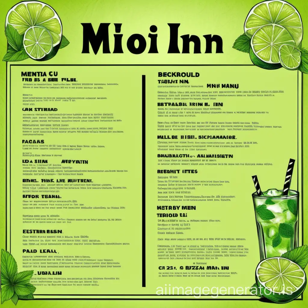 Come up with a background for this menu, all text needs to be removed, use color with HEX number: 292522, the establishment is mojito inn, there should be pale lime wedges in the background color HEX: 292522.