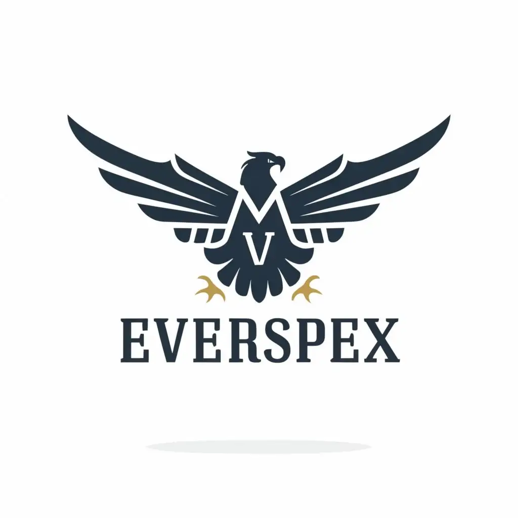 logo, a eagle, with the text "Everspex", typography, be used in Technology industry