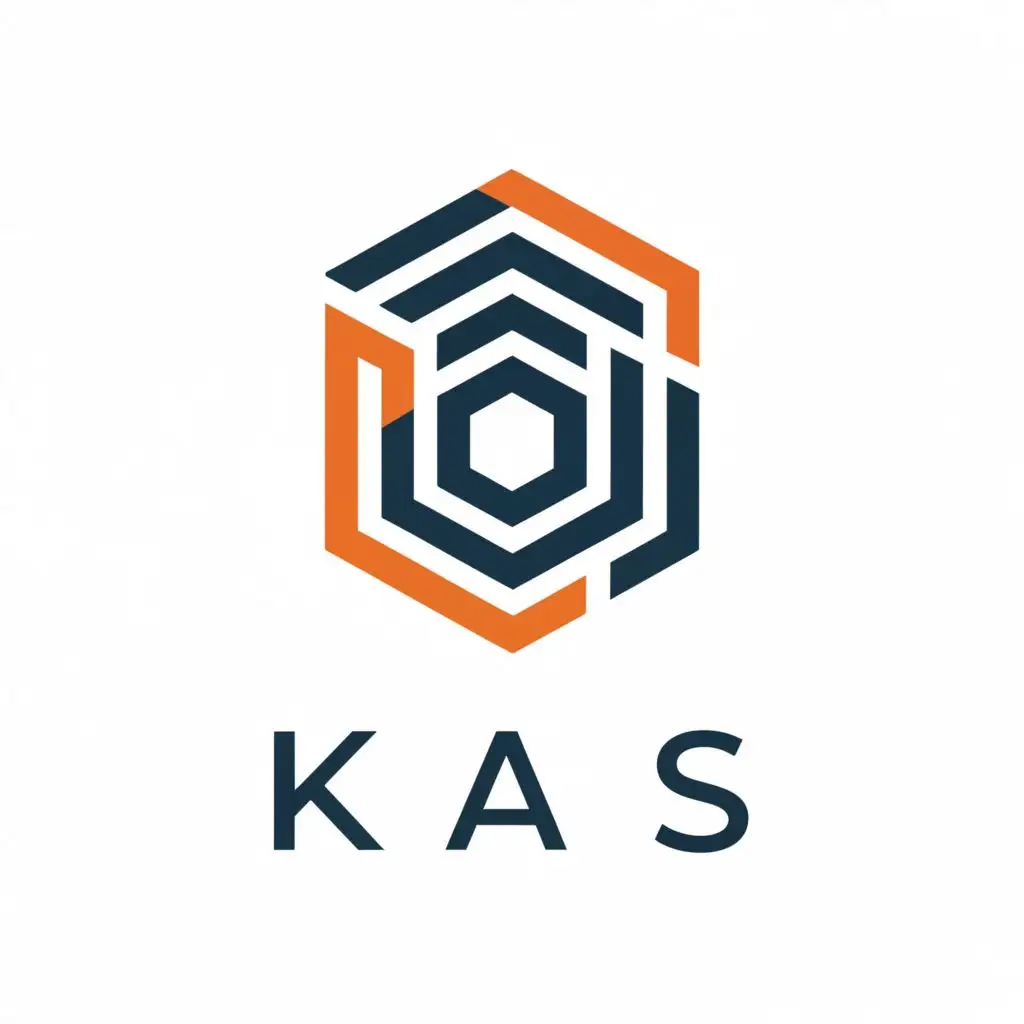 a logo design,with the text "Kas", main symbol:Hexagon,complex,be used in Technology industry,clear background