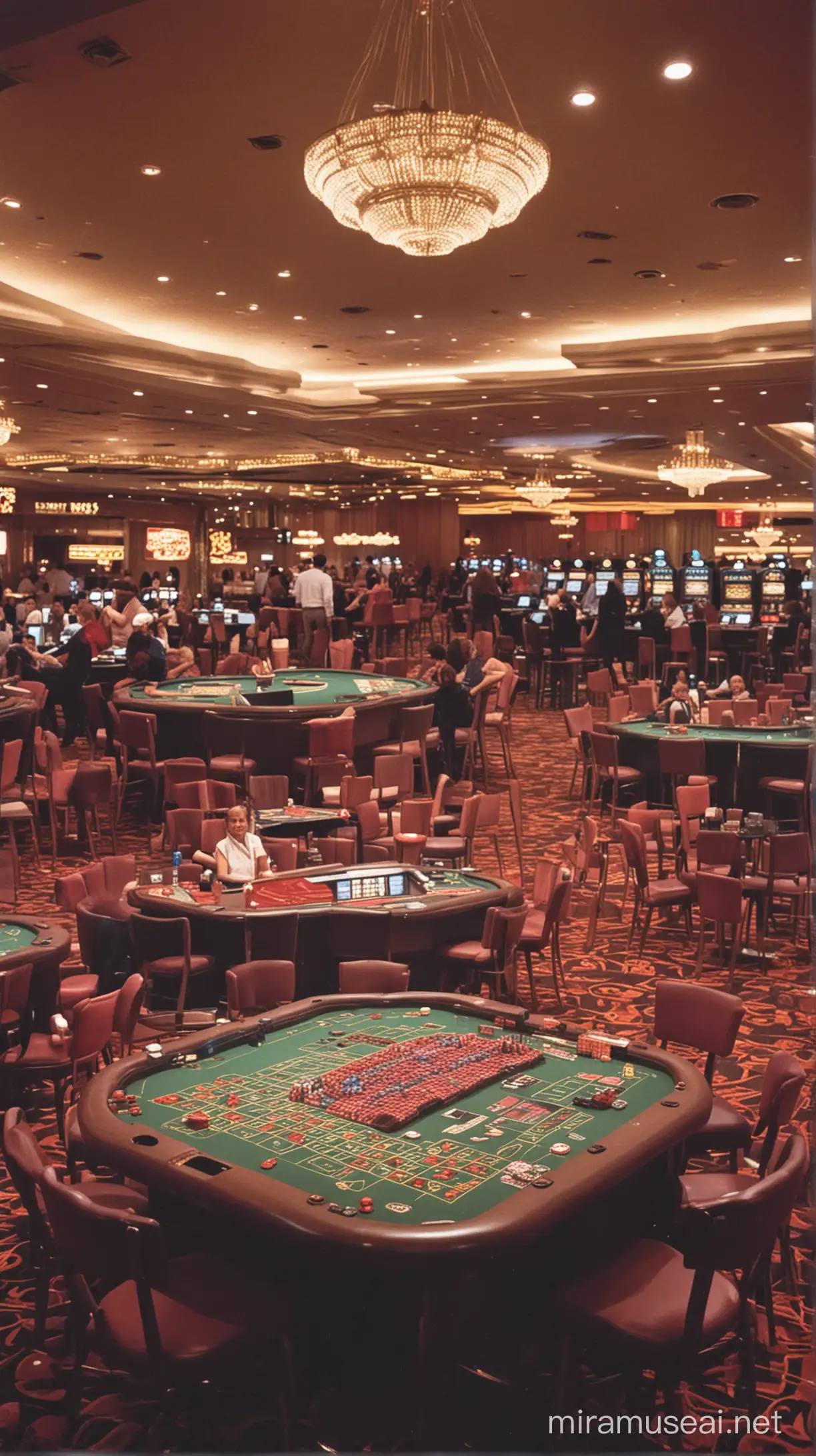 Make a photo of a casino in  Vegas in the 80s