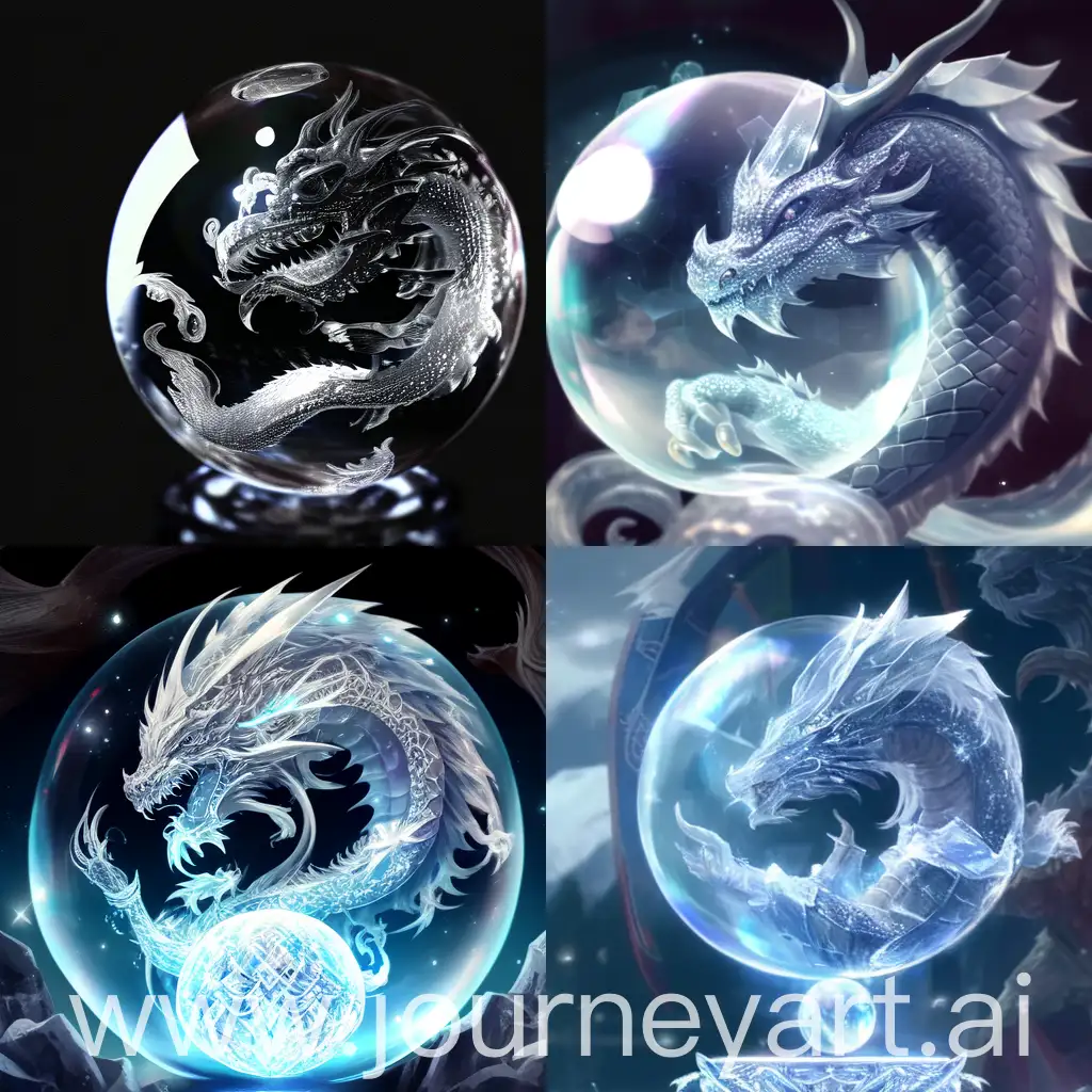 chinese dragon holding a crystal clear ball，Majestic，background black，The picture quality is delicate，k hd，The expression is amiable